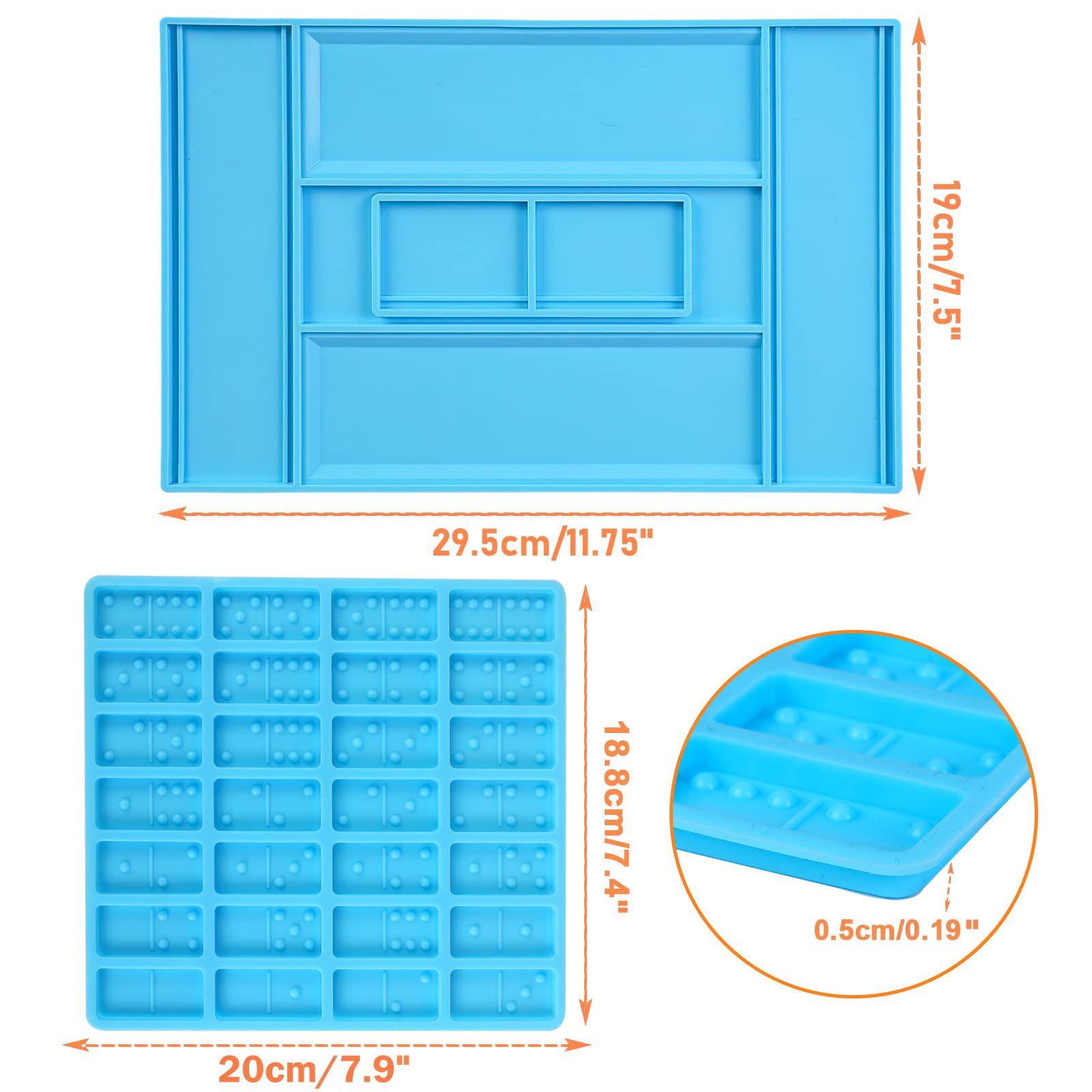 DoreenBow Dominoes Storage Box Resin Molds - Premium Silicone Molds for DIY Epoxy Resin Dominoes, Dot Domino Game & Craft Projects - Perfect for Resin Art, Jewelry Making, and Board Game Accessories