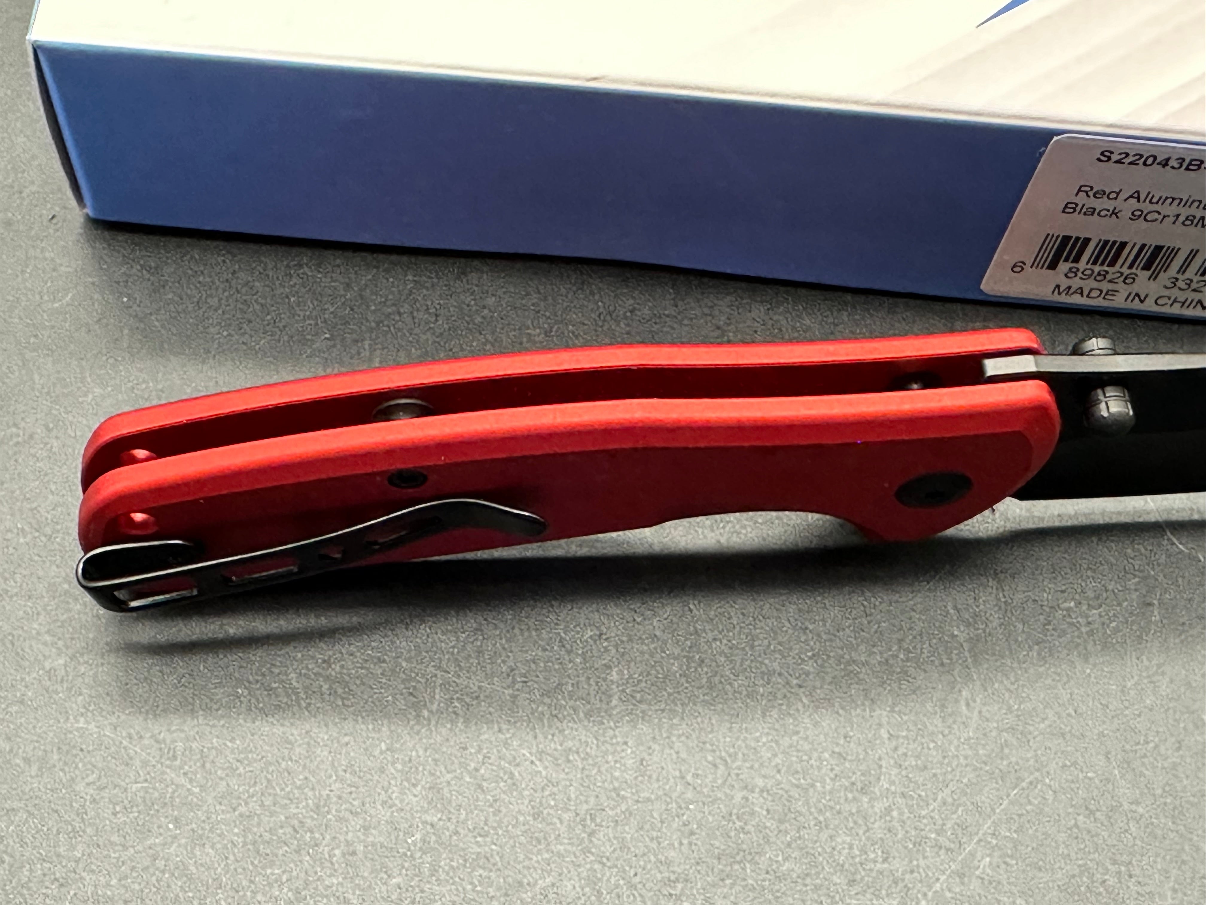Sencut ArcBlast Red Aluminum Button Lock Folding Knife - EDC Pocket Knife for Outdoor Camping, Hiking & Everyday Carry
