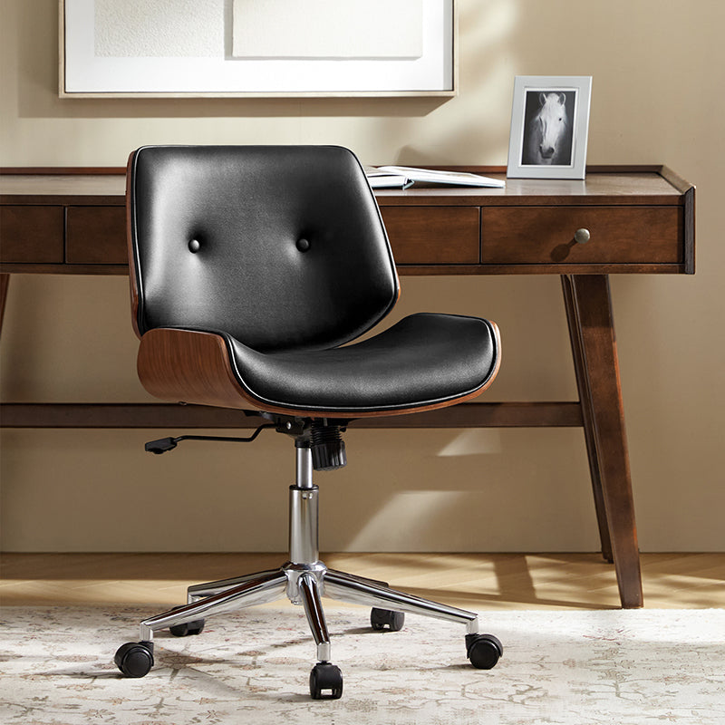 Ergonomic Adjustable Height Swivel Office Chair with Lumbar Support - Yves Comfortable Desk Chair for Home & Office Workspace