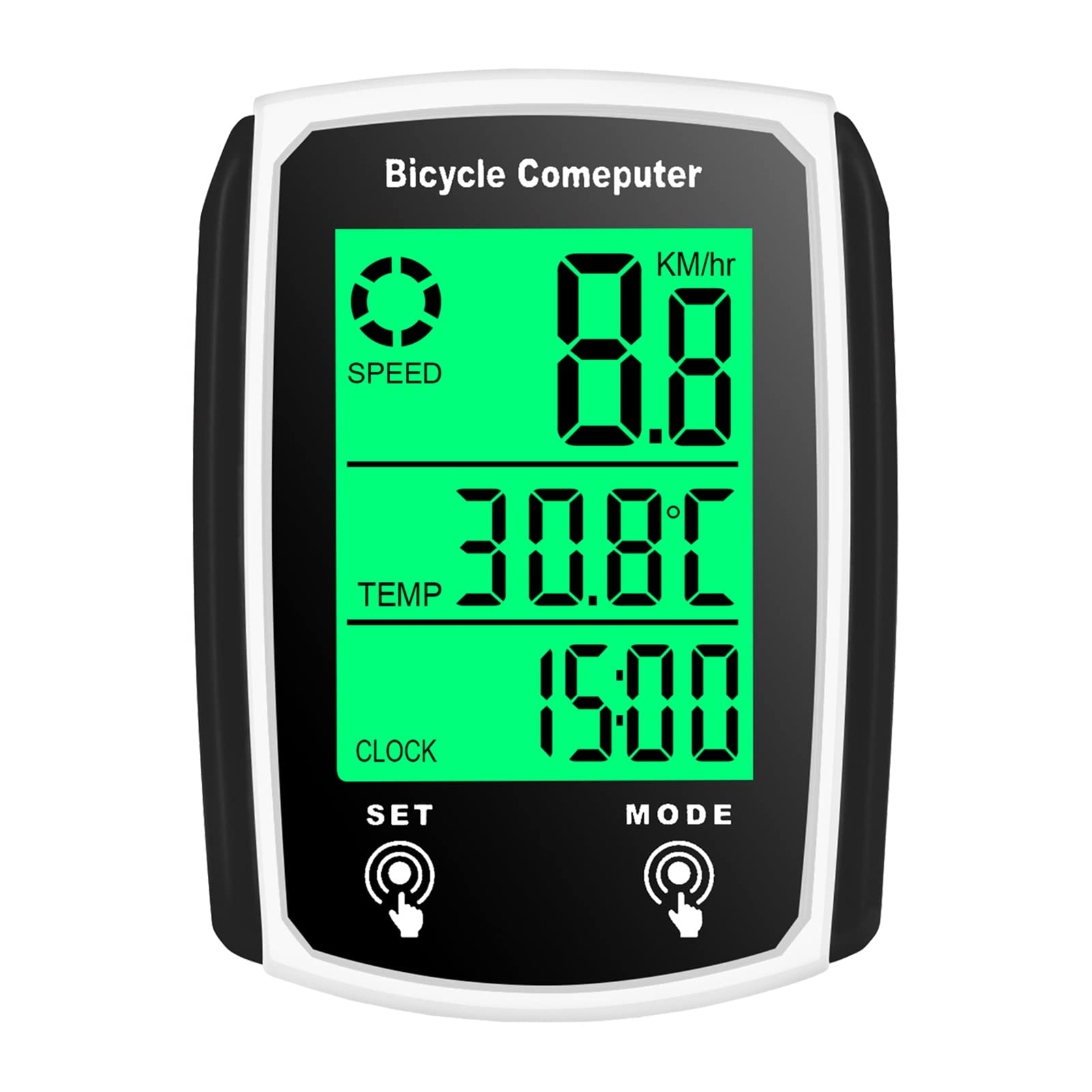 BUZHI Wired Bike Computer - 19 Function LCD Cycling Speedometer with Backlight, Waterproof Touch Screen for Road & Mountain Bikes - Track Speed, Distance & Time for Cycling Training & Outdoor Adventures