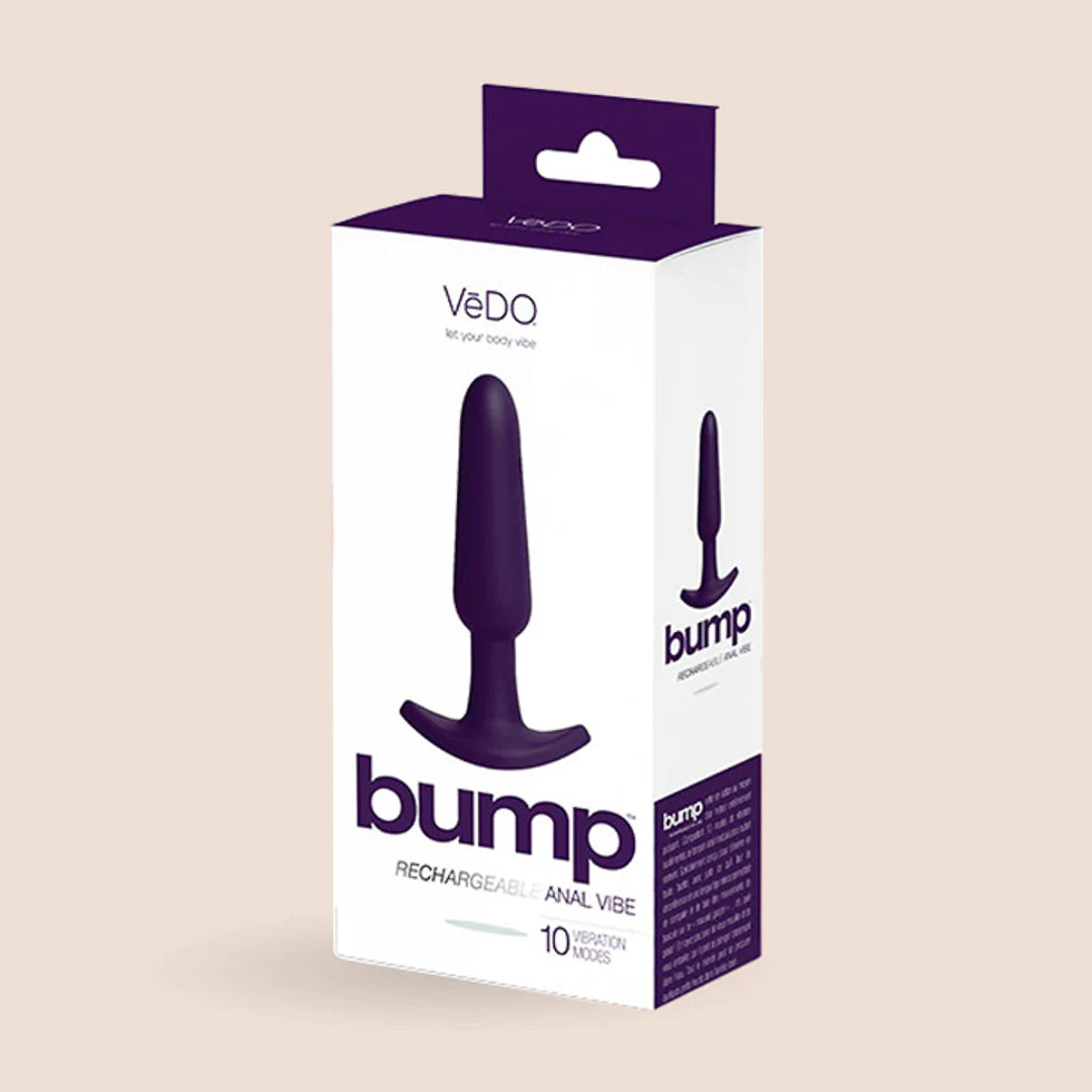 VeDO Bump Rechargeable Anal Vibrator - Powerful & Quiet Prostate Massager for Men & Women | Waterproof & USB Charging for Solo Play & Couples Intimacy