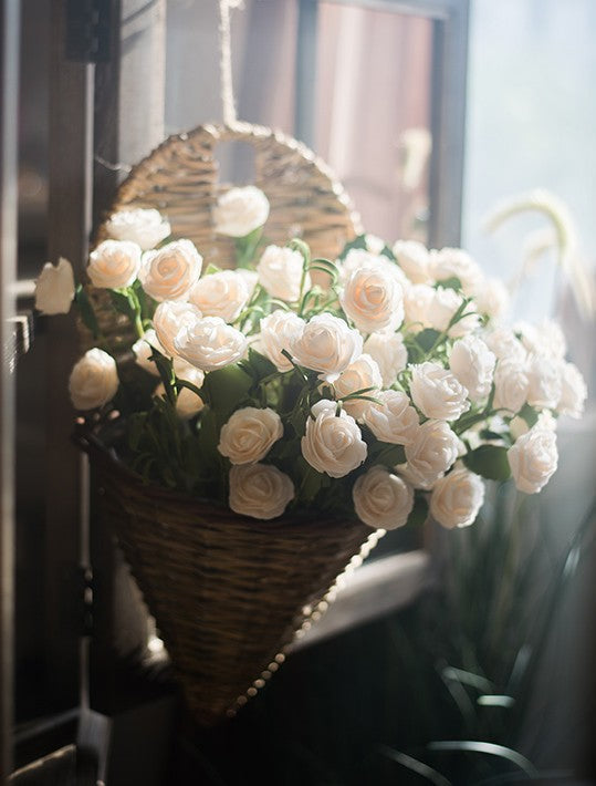 White Camellia Artificial Flowers - Modern Home Decor for Living Room & Bedroom | Elegant Floral Arrangement Ideas for Housewarming, Wedding Centerpieces & Interior Design