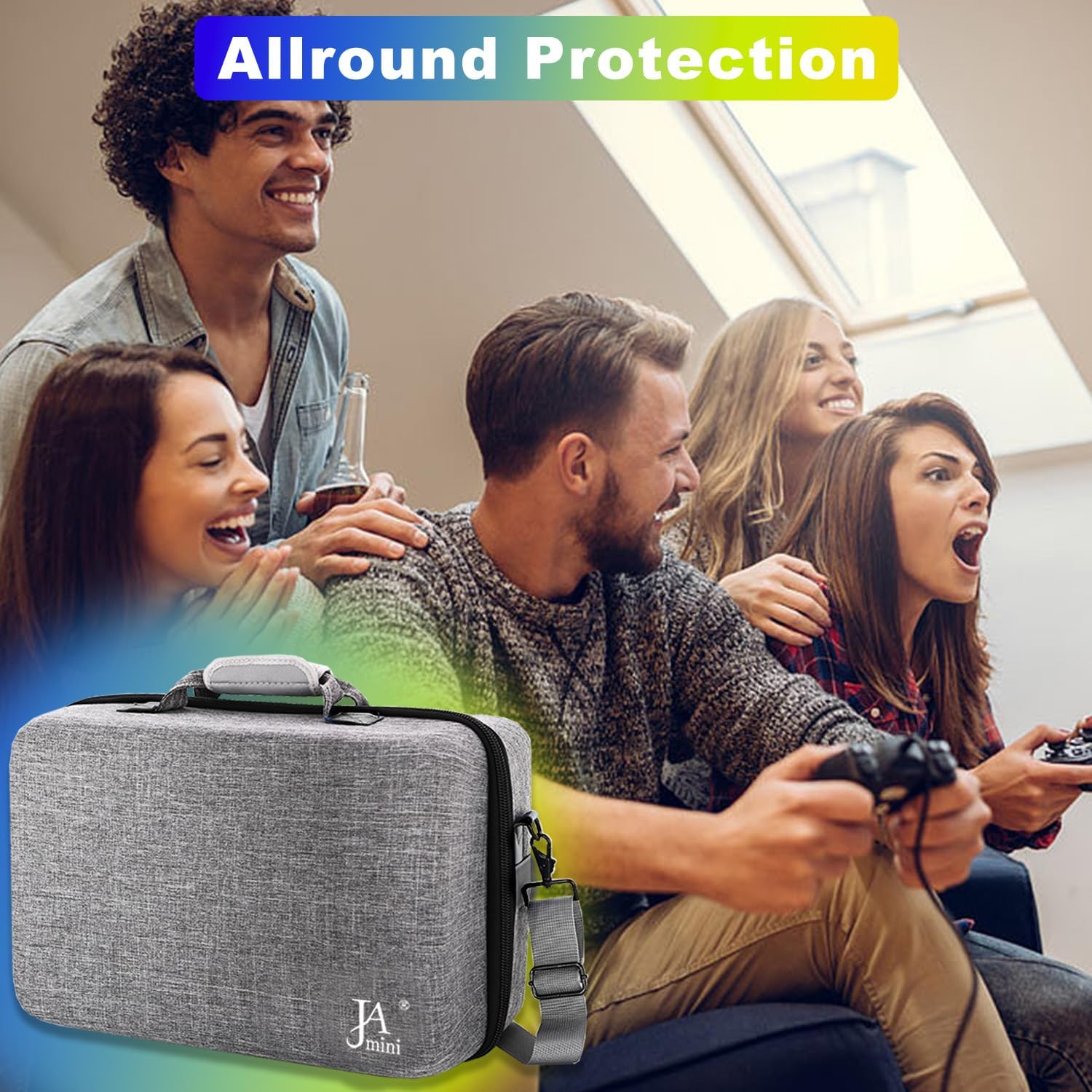 Premium Hard Shell Travel Case for PS5 Console & Accessories - Shockproof Protective Storage Bag Compatible with Playstation 5 Disk/Digital Edition, Controller, Headset, Base & Games (Grey) - Perfect for Gaming Travel, Storage & Protection