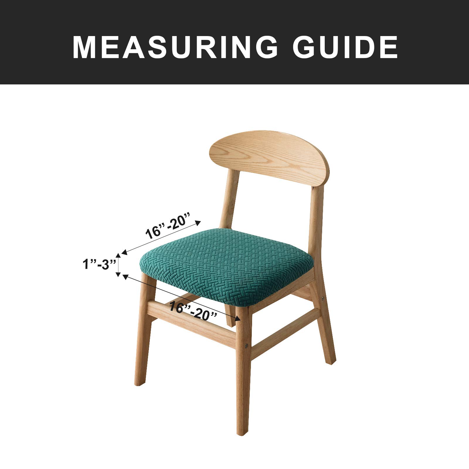 Genina Teal Dining Chair Covers 6-Pack - Waterproof & Stylish for Kitchen & Home