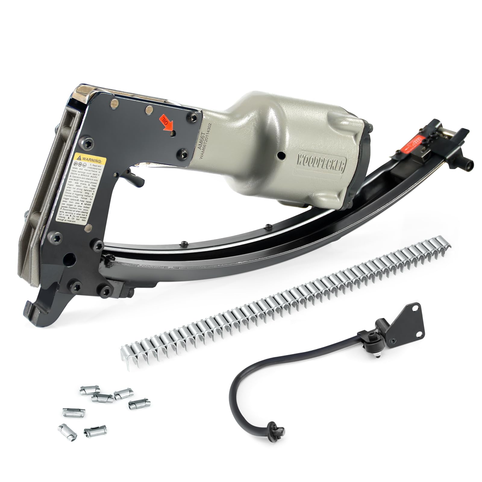 Woodpecker AM66T Pneumatic Clinching Clipper Tool - Heavy Duty Fastening Tool for Mattress, Wire Binding & Spring Repair | Ideal for Upholstery, Furniture Making & Bedding Manufacturing