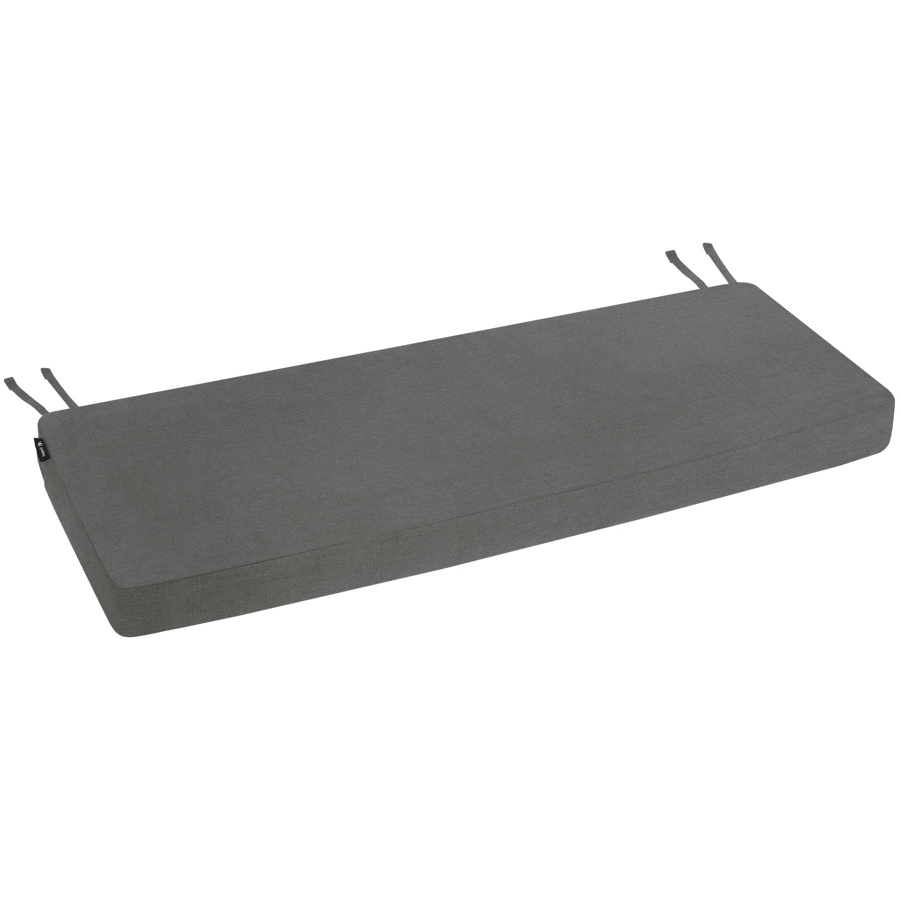 Favoyard 48x16 Inch Outdoor Bench Cushion - Waterproof Patio Furniture Cushion with Ties, 3-Year Fade Resistant, Dark Gray - Perfect for Garden, Porch, Deck & Poolside Seating