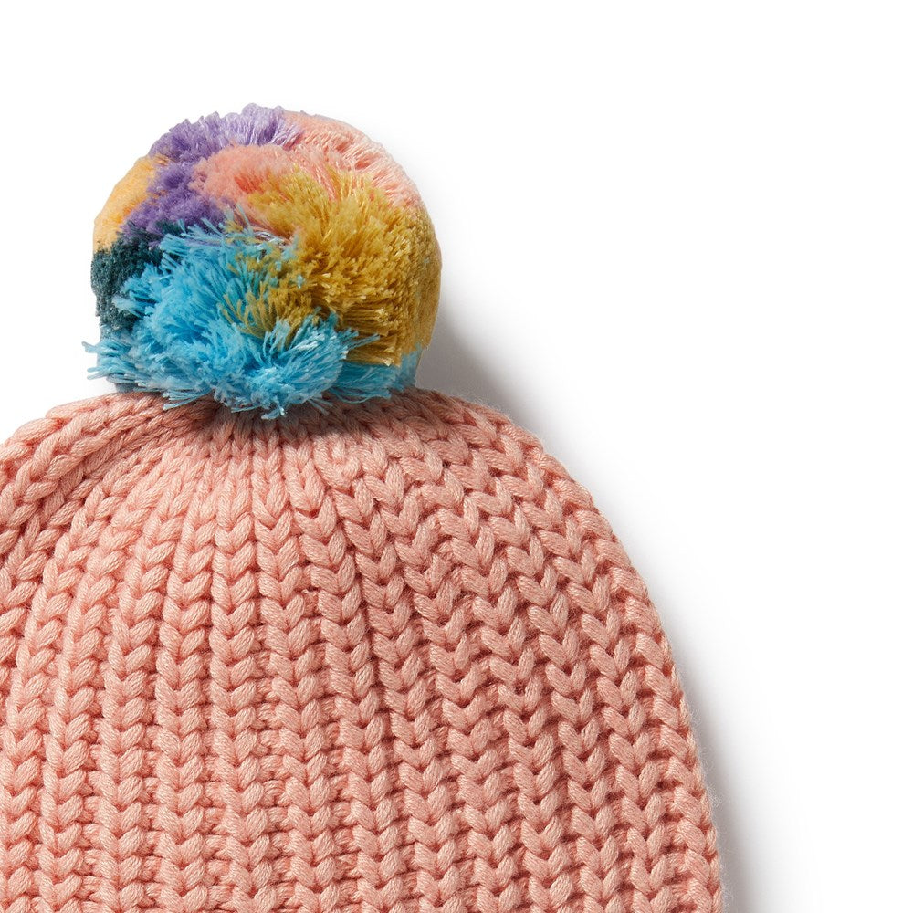 Rainbow Organic Cotton Knitted Beanie - Soft Warm Winter Hat for Women & Men - Perfect for Outdoor Activities, Skiing, Hiking, and Cold Weather Fashion