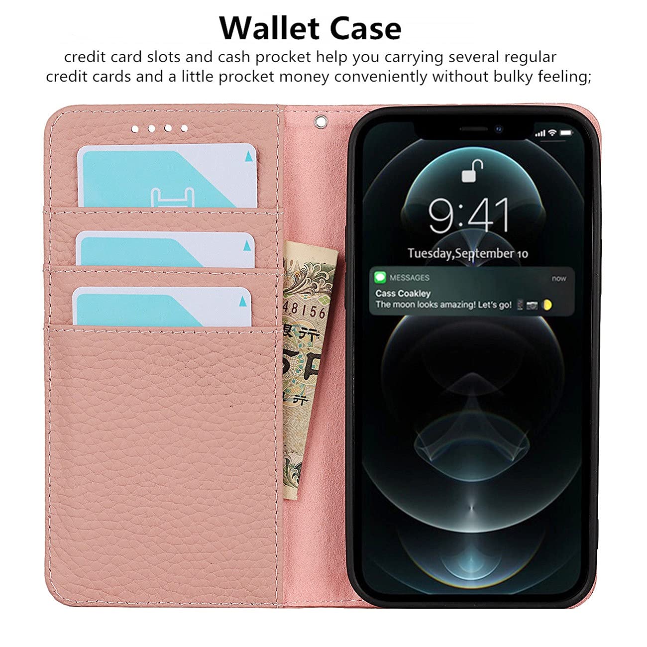 Premium Genuine Leather iPhone 13 Pro Max Wallet Case (6.7