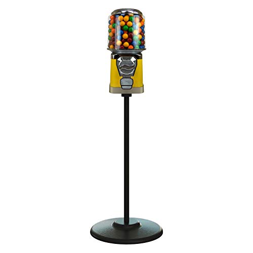 Yellow Gumball Machine with Stand & Coin Bank - Fun Bubble Gum Vending Machine for Kids, Home & Party Use - Perfect for Birthday Gifts, Classroom Rewards & Candy Business