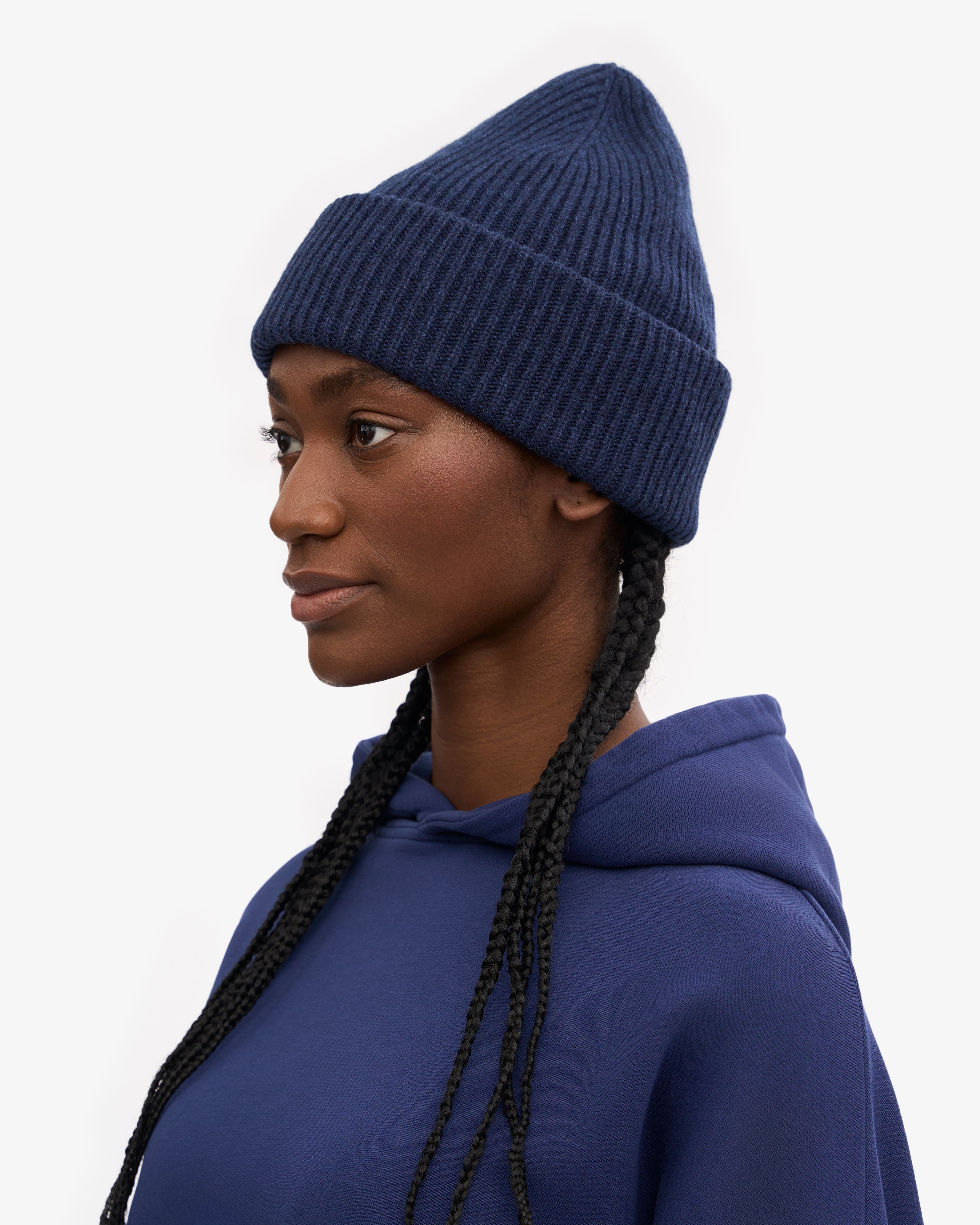 Premium Merino Wool Beanie for Men & Women - Soft & Warm Winter Hat in Marine Blue - Perfect for Skiing, Hiking & Outdoor Activities