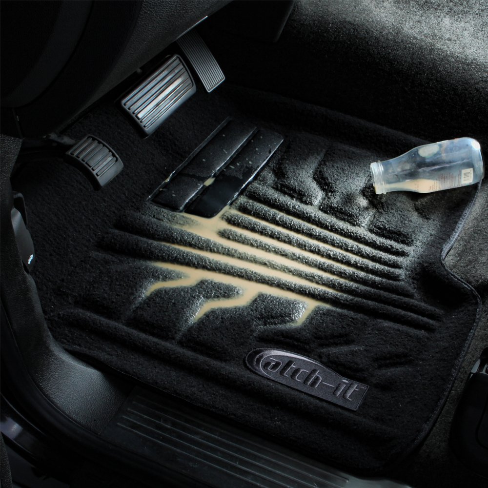 Lund 583077-G Catch-It Carpet Grey Front Seat Floor Mat - Set of 2 | All-Weather Protection for Trucks & SUVs | Perfect for Mud, Snow & Everyday Use