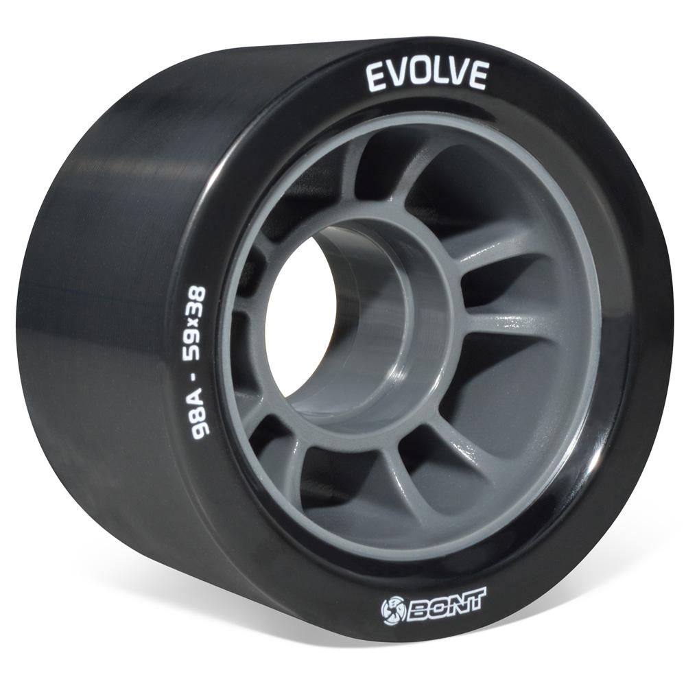 Bont Evolve Derby Wheels 59mm 4 Pack - High Performance Roller Skating Wheels for Indoor & Outdoor Rinks, Derby Tracks, and Artistic Skating
