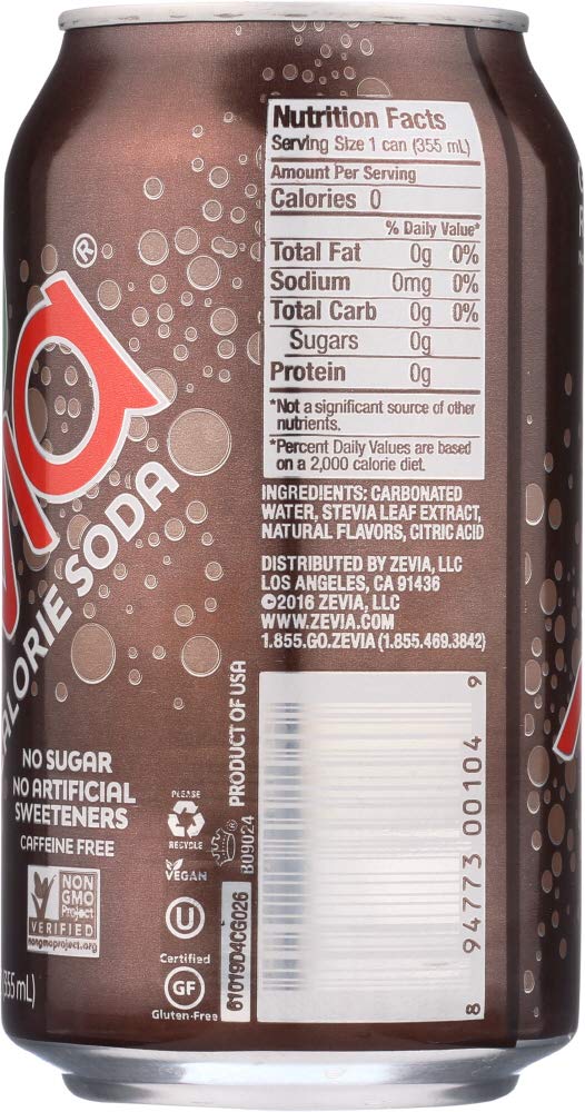 Zevia Natural Root Beer Diet Soda - 16 Pack (6x12 Oz Cans) | Zero Sugar, Zero Calories, Gluten-Free | Perfect for Parties, BBQs & Healthy Lifestyle