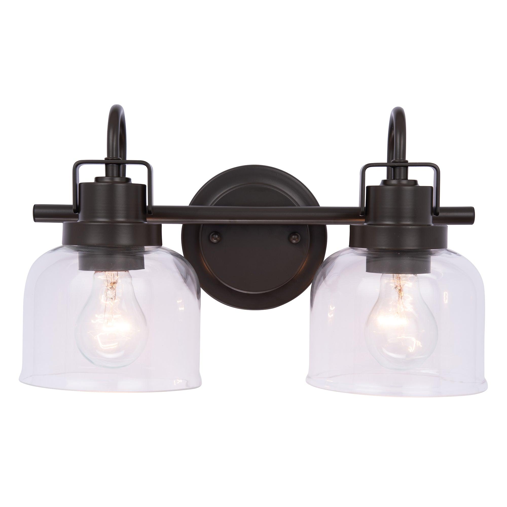 Brighton 2-Light Dark Bronze Dimmable Bathroom Vanity Light Fixture - Perfect for Modern Bathroom Makeovers & Spa-Like Ambience