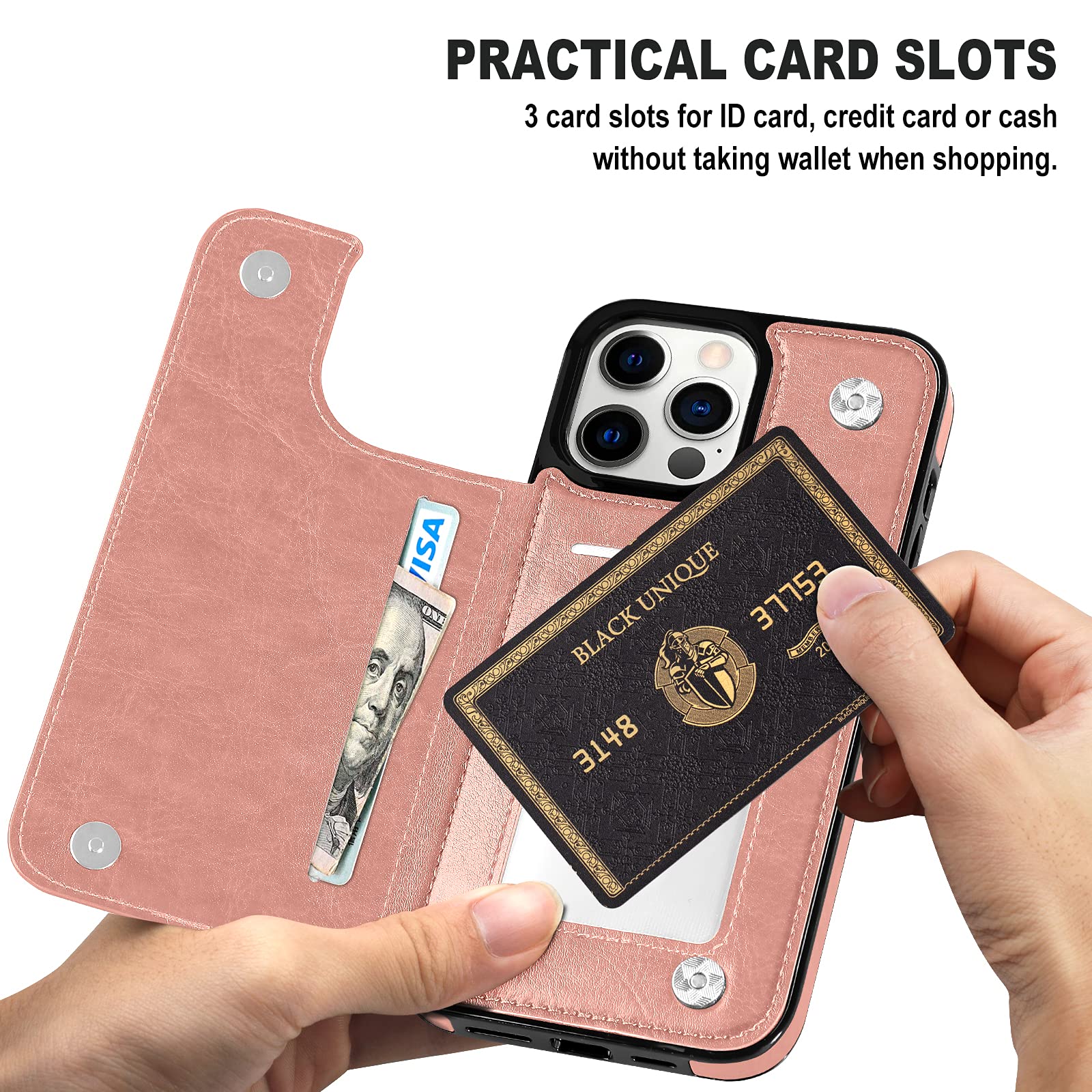 Premium Soft PU Leather Wallet Case for iPhone 13 Pro Max 6.7