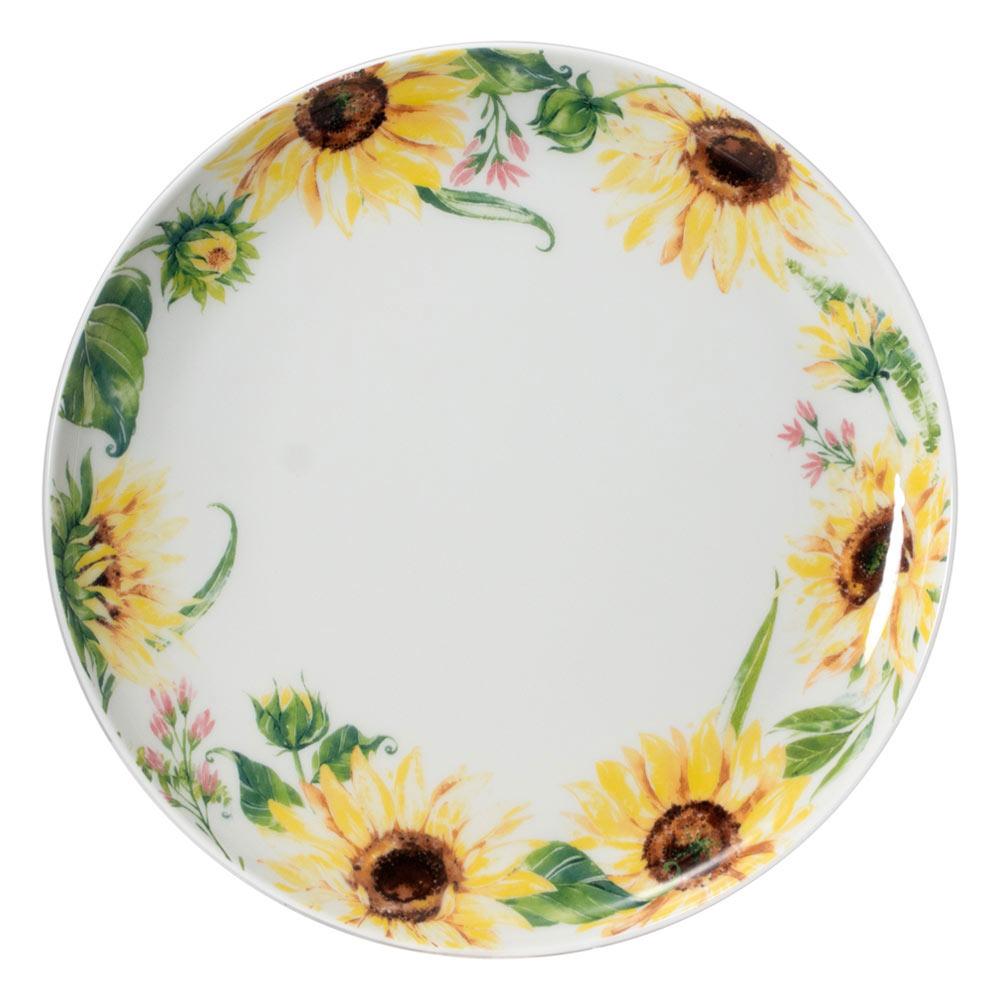 24-Piece Sunflower Dinnerware Set for 6 - Modern Floral Tableware for Family Dinners, Parties & Everyday Use