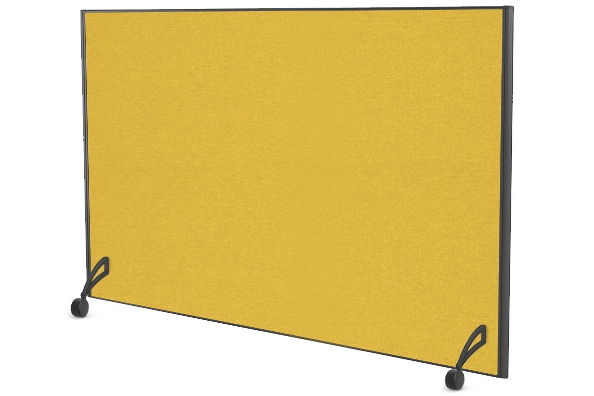 Freestanding Office Partition Screen with Fabric Panel and Black Frame - 1200H x 1600W - Privacy Divider for Workspaces, Conference Rooms, and Home Offices