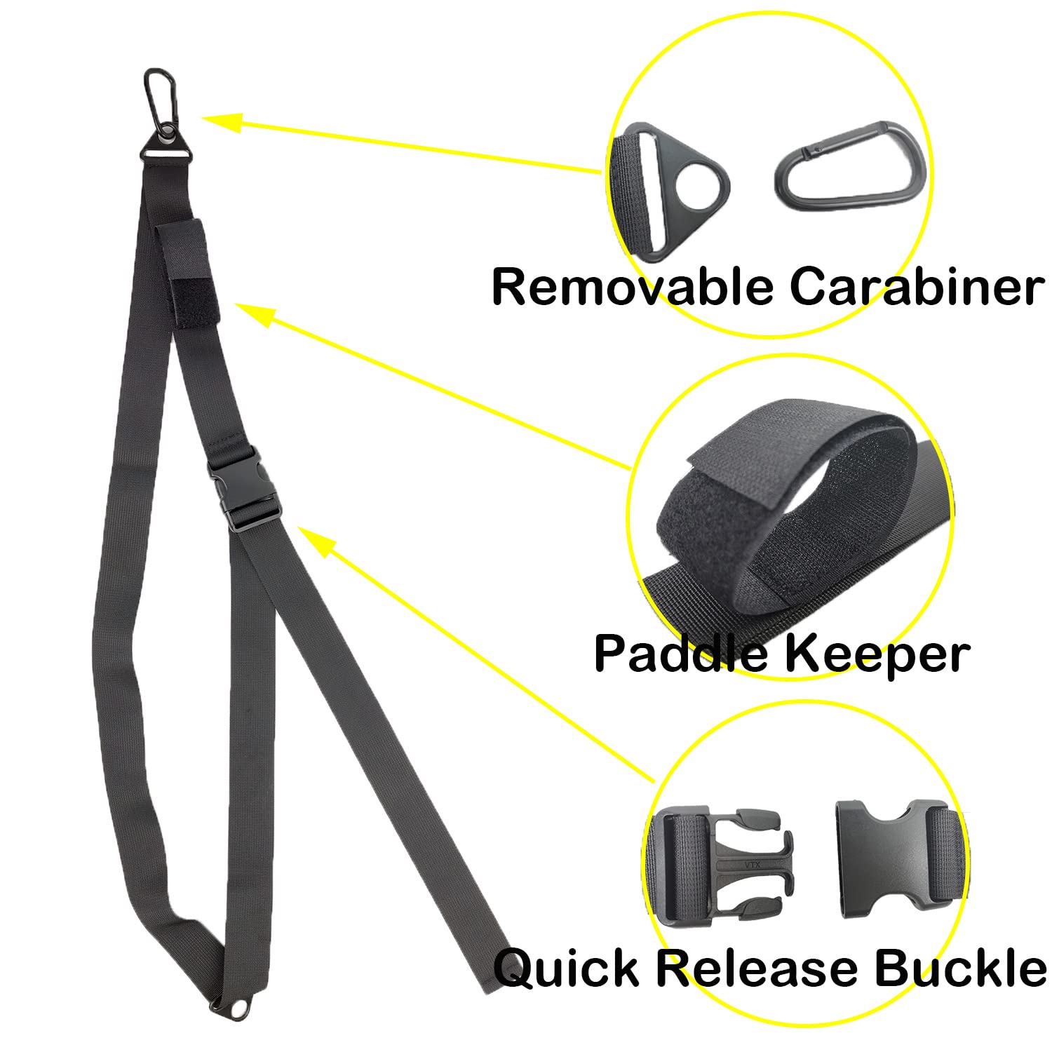 **Kayak Storage Strap - SUP Wall Mount Hanger & Surfboard Holder with Paddle Clips - Paddle Board Sling Rack for Garage, Indoor & Outdoor Use - Perfect for Kayaks, SUPs, and Surfboards**
