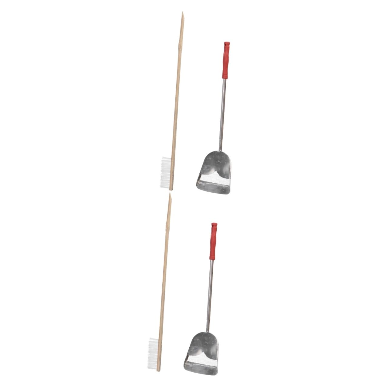 FRCOLOR 2 Sets Bird Cage Cleaning Kit - Stainless Steel Bird Accessories with Droppings Brush & Feeder Cleaner | Perfect for Hummingbird Cages, Aviaries & Pet Bird Homes | Easy Cage Maintenance & Sanitation