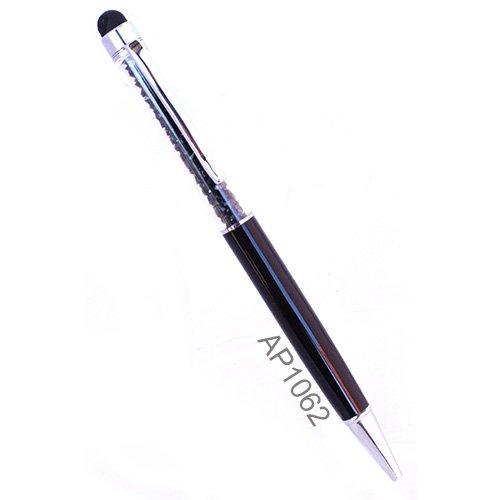 Premium Swarovski Crystal Ballpoint Pen with Stylus Tip - Elegant Black Ink Pen for Writing & Touchscreen Devices - Perfect for Office, Gifts & Special Occasions