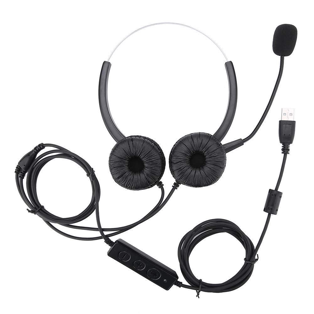 330° Rotating USB Headset with Noise-Canceling Microphone for Call Centers - Perfect for Customer Service, Remote Work & Online Meetings
