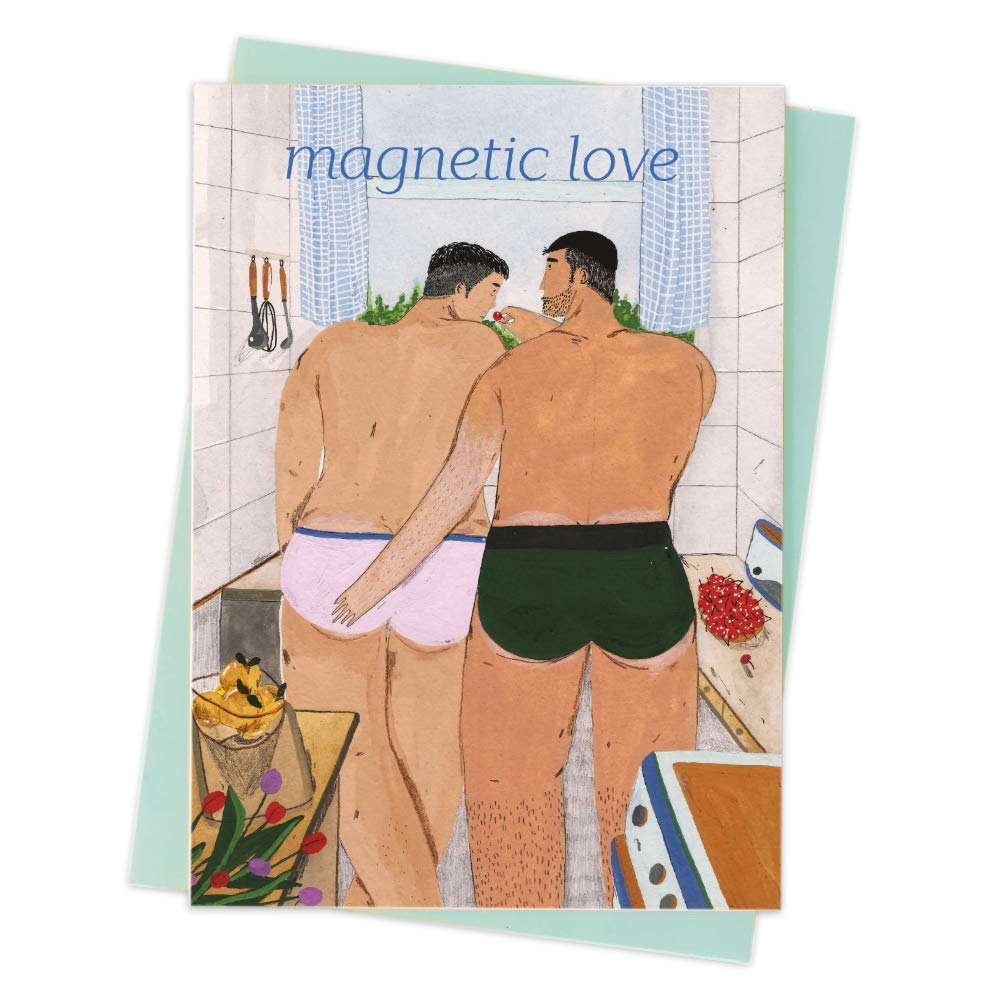 Romantic LGBT Love Greeting Card for Him - Valentine's Day, Christmas, Birthday, Anniversary & Wedding Card - 5x6 Inch Magnetic Closure - Perfect for Couples, Partners & Special Occasions