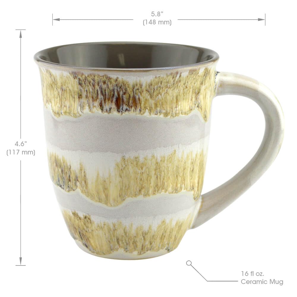 Artistic Ceramic Coffee Mug 16oz - Unique Tea Cup Gift for Lovers - Home & Office Use