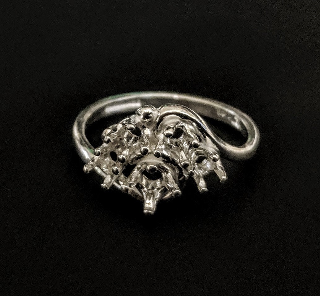 Solid Sterling Silver or 14K Gold Four Stone Cluster Women's Pre-Notched Ring Size 6-8 | Engagement, Wedding, Anniversary Jewelry Gift for Her