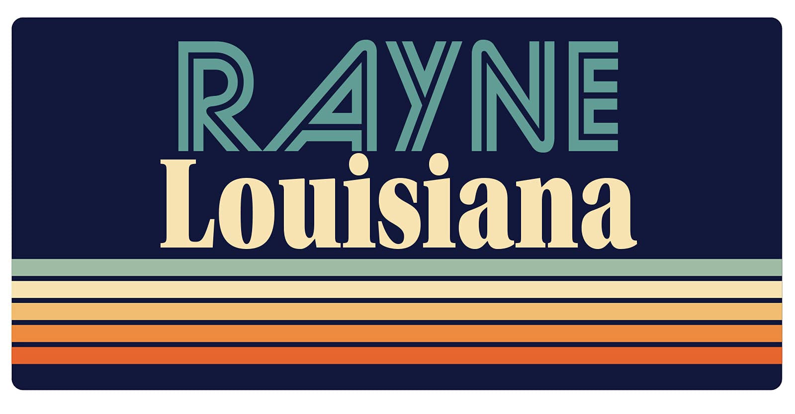 Rayne Louisiana 5 x 2.5-Inch Retro Fridge Magnet - Vintage Style Decorative Refrigerator Magnet for Home Kitchen Office Decor - Perfect for Adding Personality to Your Fridge, Lockers, or Metal Surfaces