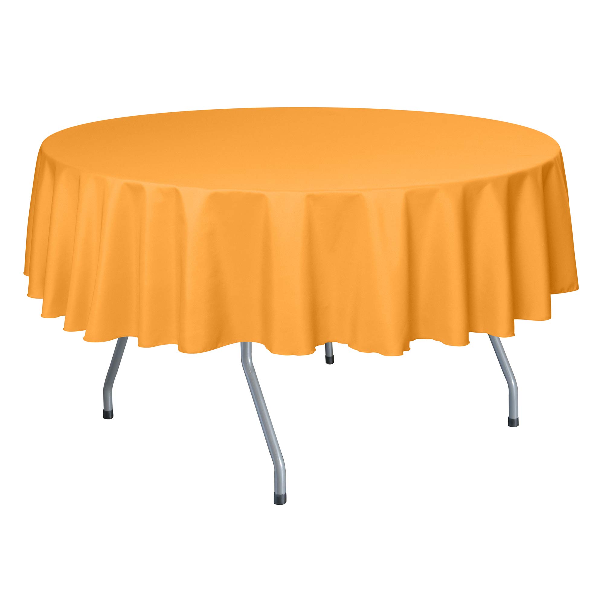 10-Pack 60-Inch Round Polyester Tablecloths - Wrinkle & Stain Resistant Linen-Like Fabric - Fits Tables Under 60