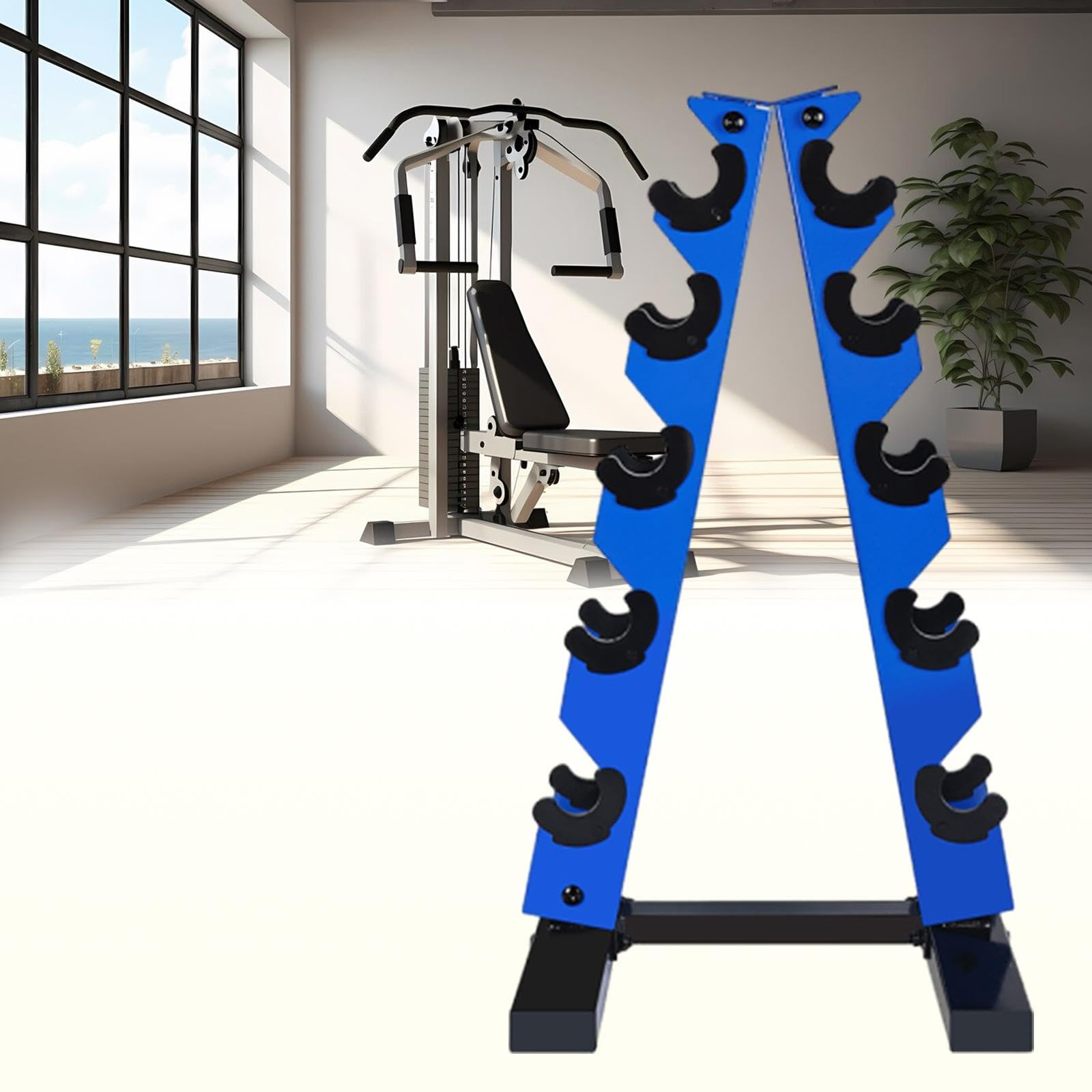 Heavy Duty 5-Tier Dumbbell Rack Stand - Weight Holder Storage Organizer for Strength Training, Home Gym & Fitness Equipment - Perfect for Garage, Basement, and Workout Room Organization