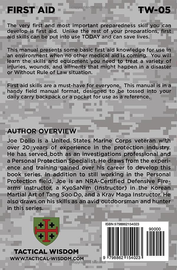 Tactical First Aid Manual TW-05 - Emergency Medical Guide for Survival & Outdoor Adventures | Perfect for Hiking, Camping & Prepper Kits