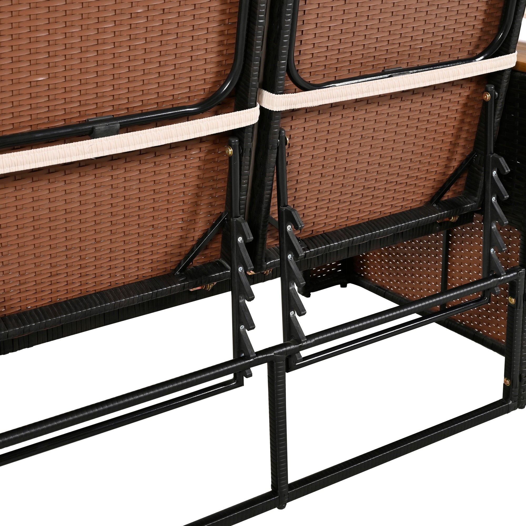 2-Piece Outdoor Rattan Daybed with 5 Adjustable Positions - Patio Loveseat Sofa Set for Poolside, Garden, or Backyard Relaxation