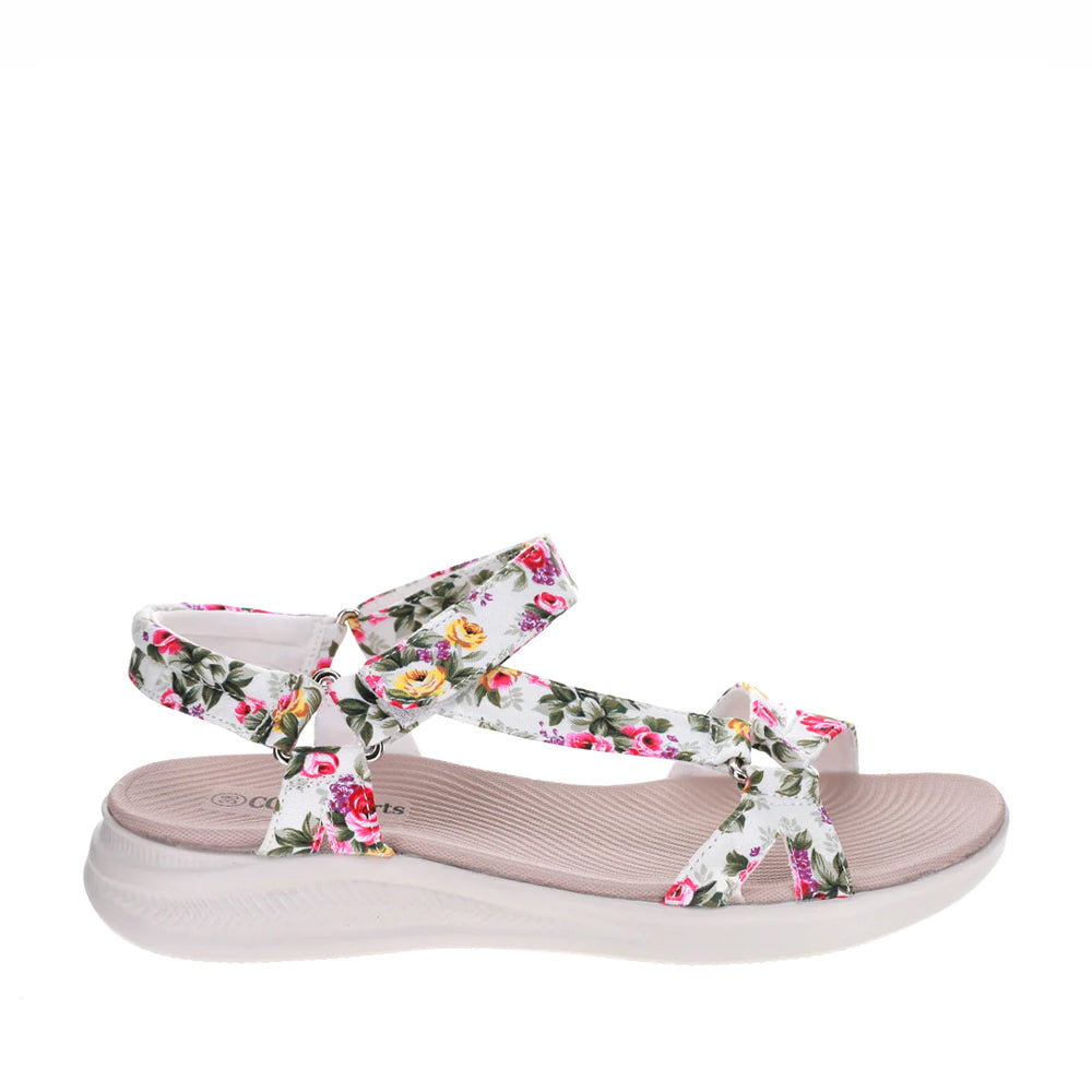 CC Resorts Floss White Floral Print Dress - Elegant Summer Beachwear for Vacation & Resort Getaways
