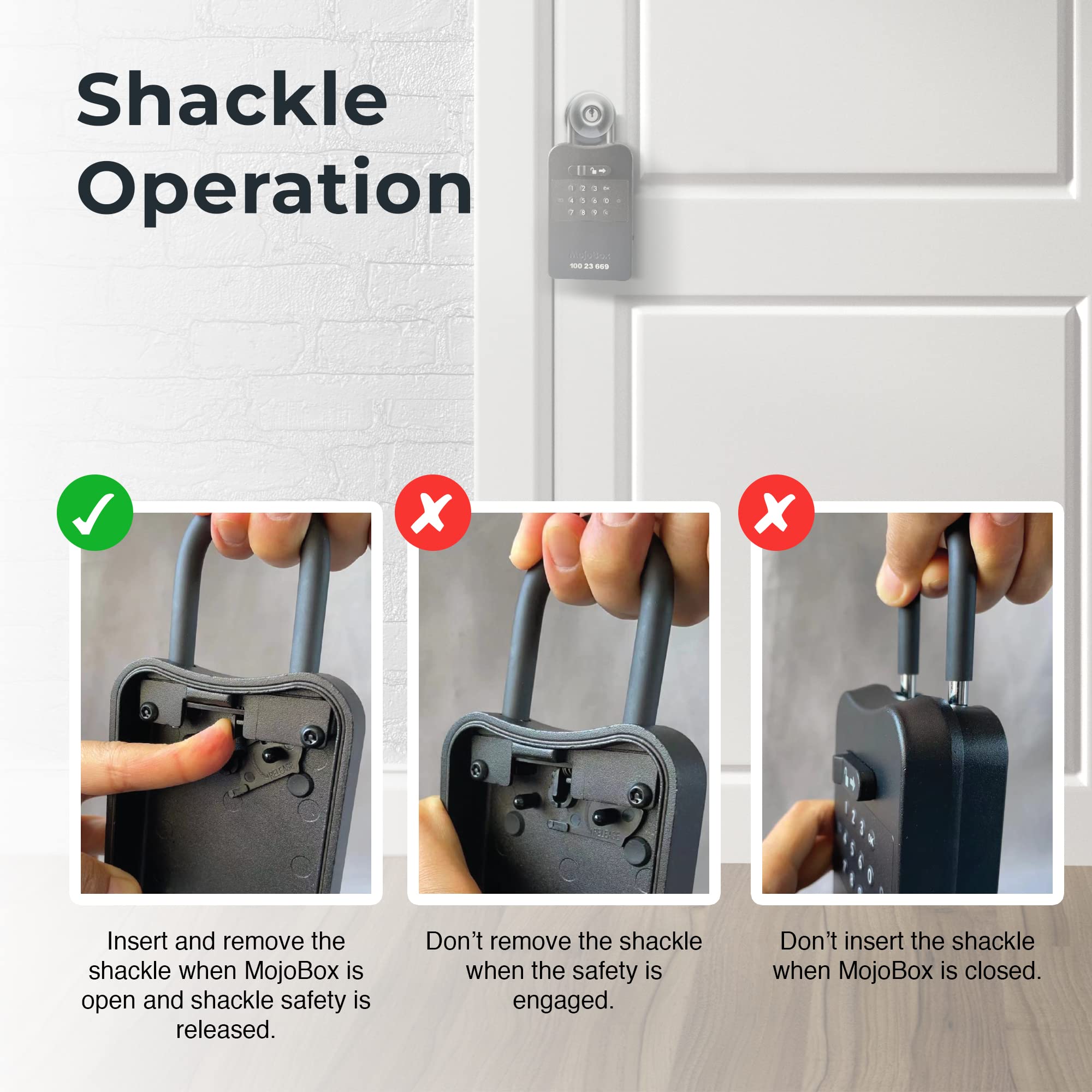 MojoBox Smart Digital Lockbox - Bluetooth Key Lockbox with iOS/Android App | Generate Offline Access Codes for One-Time, Temporary & Permanent Use | Perfect for Vacation Rentals, Airbnb Hosts & Property Management
