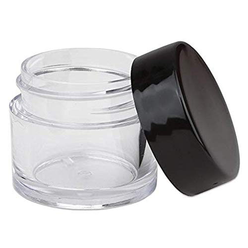 Beauticom 7 Gram / 7 ML Thick Wall Round Leak Proof Clear Acrylic Jars with Black Lids - 72 Pieces Set for Beauty Creams, Cosmetics, Salves & Scrubs - Ideal for DIY Skincare, Travel Toiletries & Professional Salon Use