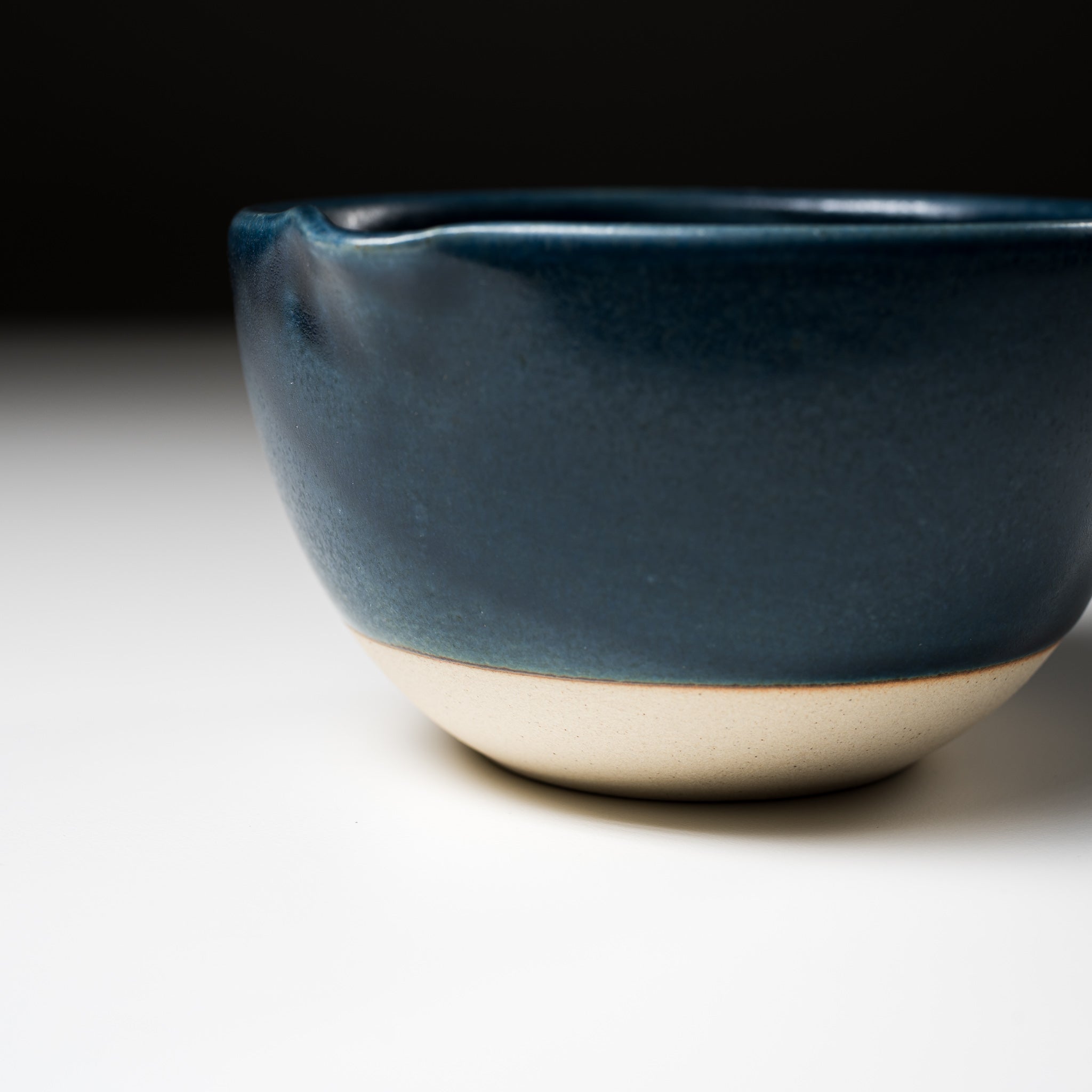 Premium Mino Bunzan Matcha Pouring Bowl - Traditional Japanese Ceramic Navy Blue Tea Bowl for Matcha Whisking & Serving | Perfect for Japanese Tea Ceremony, Home Decor & Gift