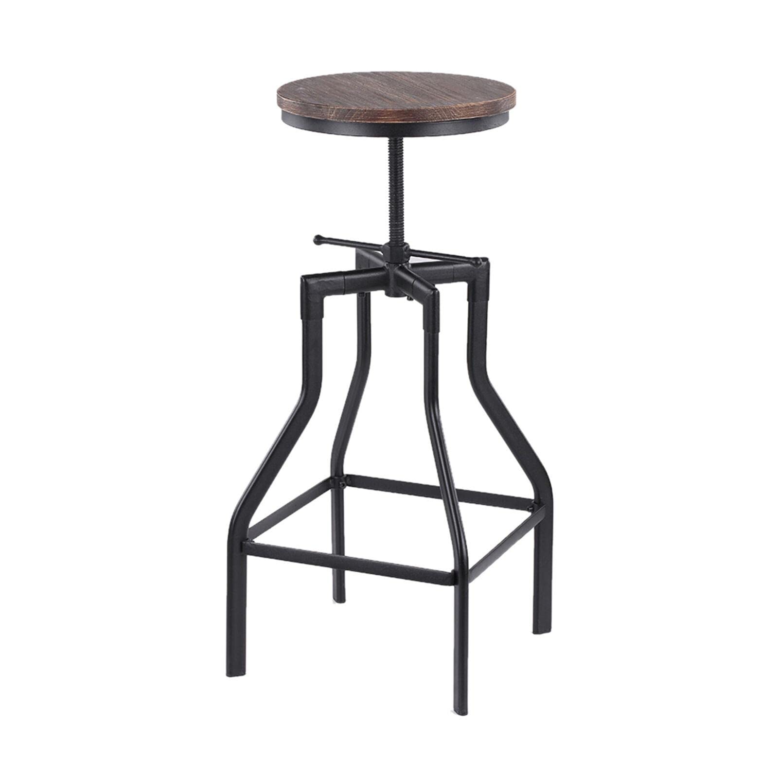 Adjustable Height Industrial Bar Stool - Swivel Pub Chair for Kitchen Island, Dining & Counter - Modern Decor Kitchen Stool Set with Armrest - Perfect for Home Bars, Restaurants & Cafes