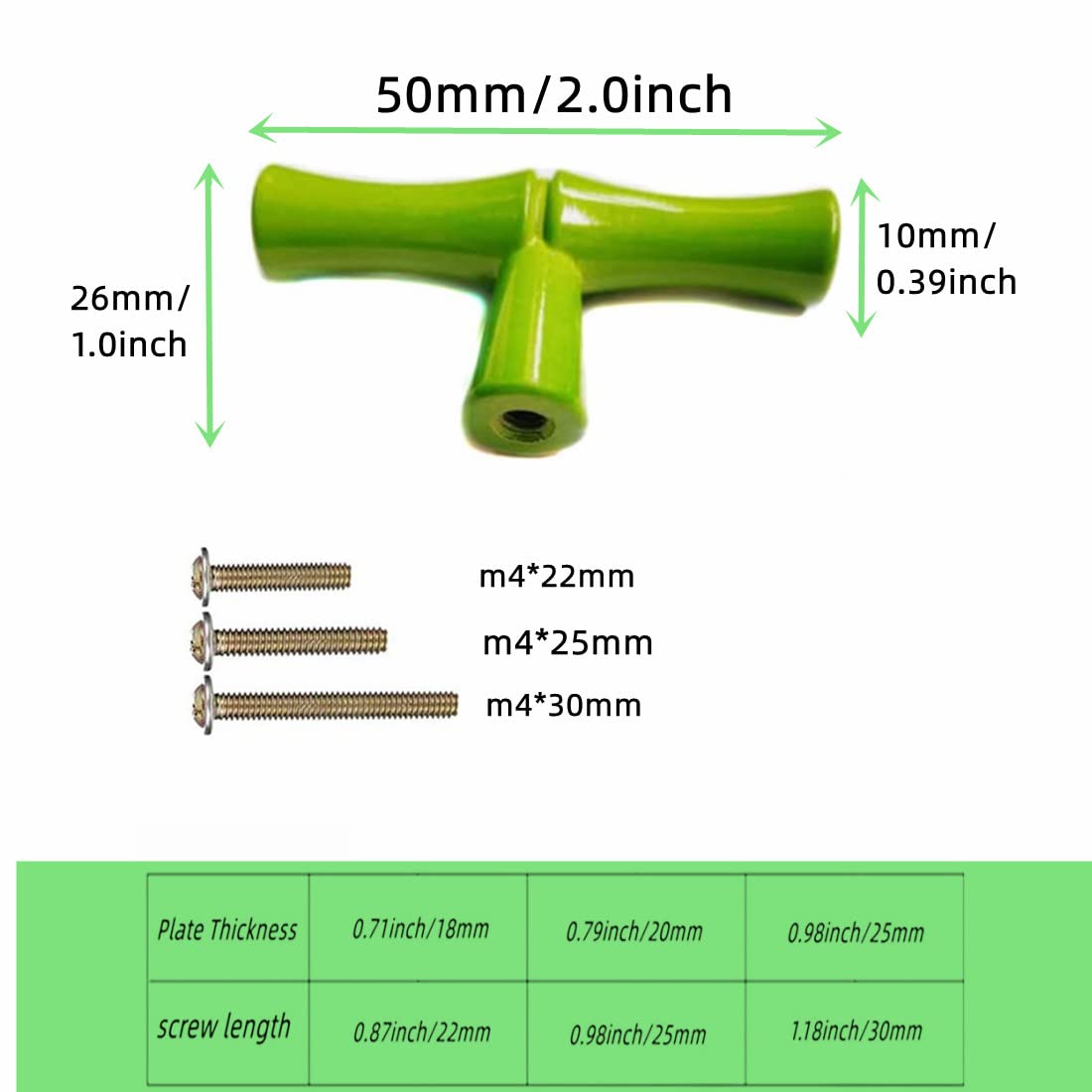5Pcs Bamboo Cabinet Knobs - Solid Zinc Alloy Single Hole Drawer Pulls, Dresser & Closet Door Handles - Decorative Furniture Hardware (Green) for Kitchen Cabinets, Bathroom Vanities & Bedroom Dressers