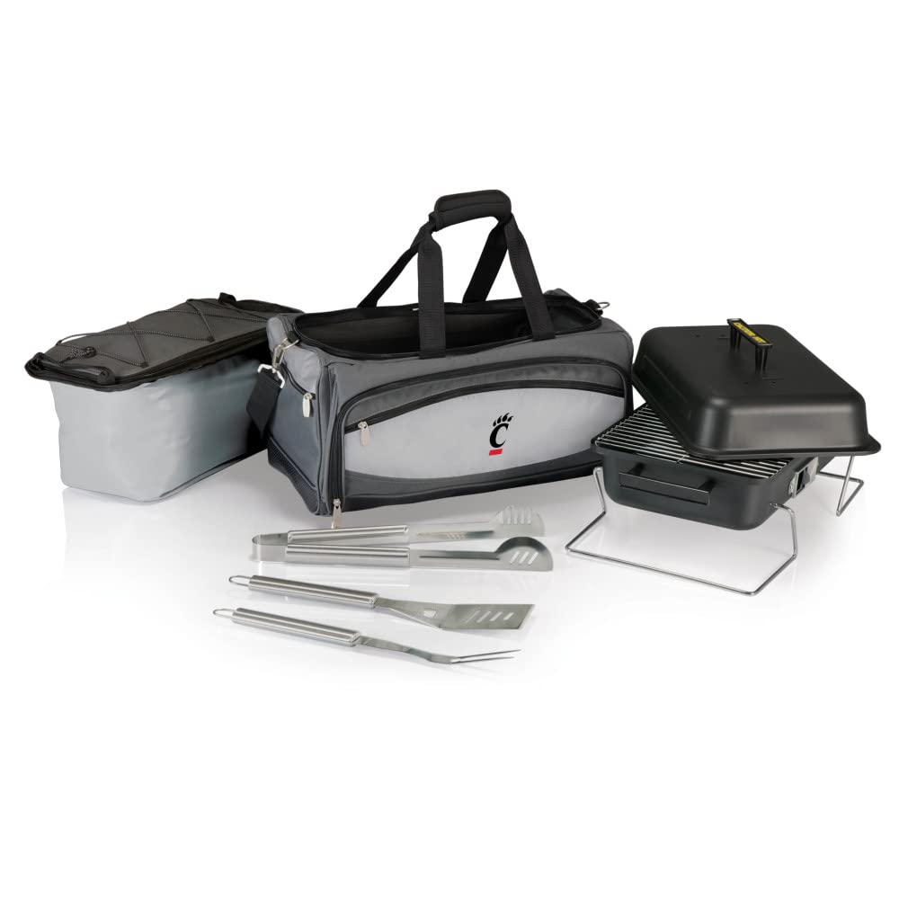 PICNIC TIME NCAA Unisex-Adult Portable Charcoal Grill & Cooler Tote - Perfect for Tailgating, Beach Parties, Camping and Outdoor BBQs