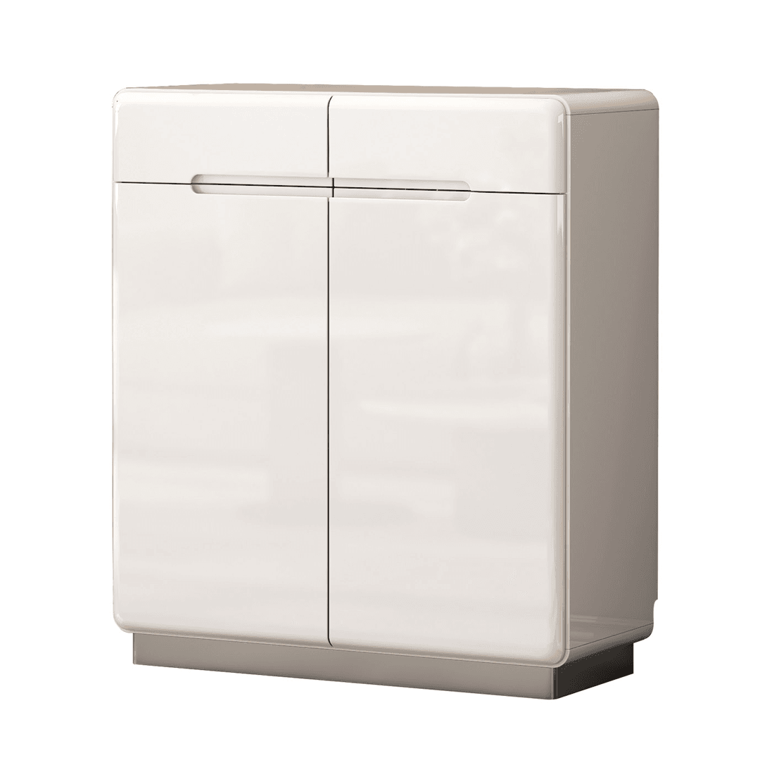 Estrella 2 Door White Shoe Storage Cabinet - 80cm Entryway Organizer for Hallway, Closet & Mudroom Organization