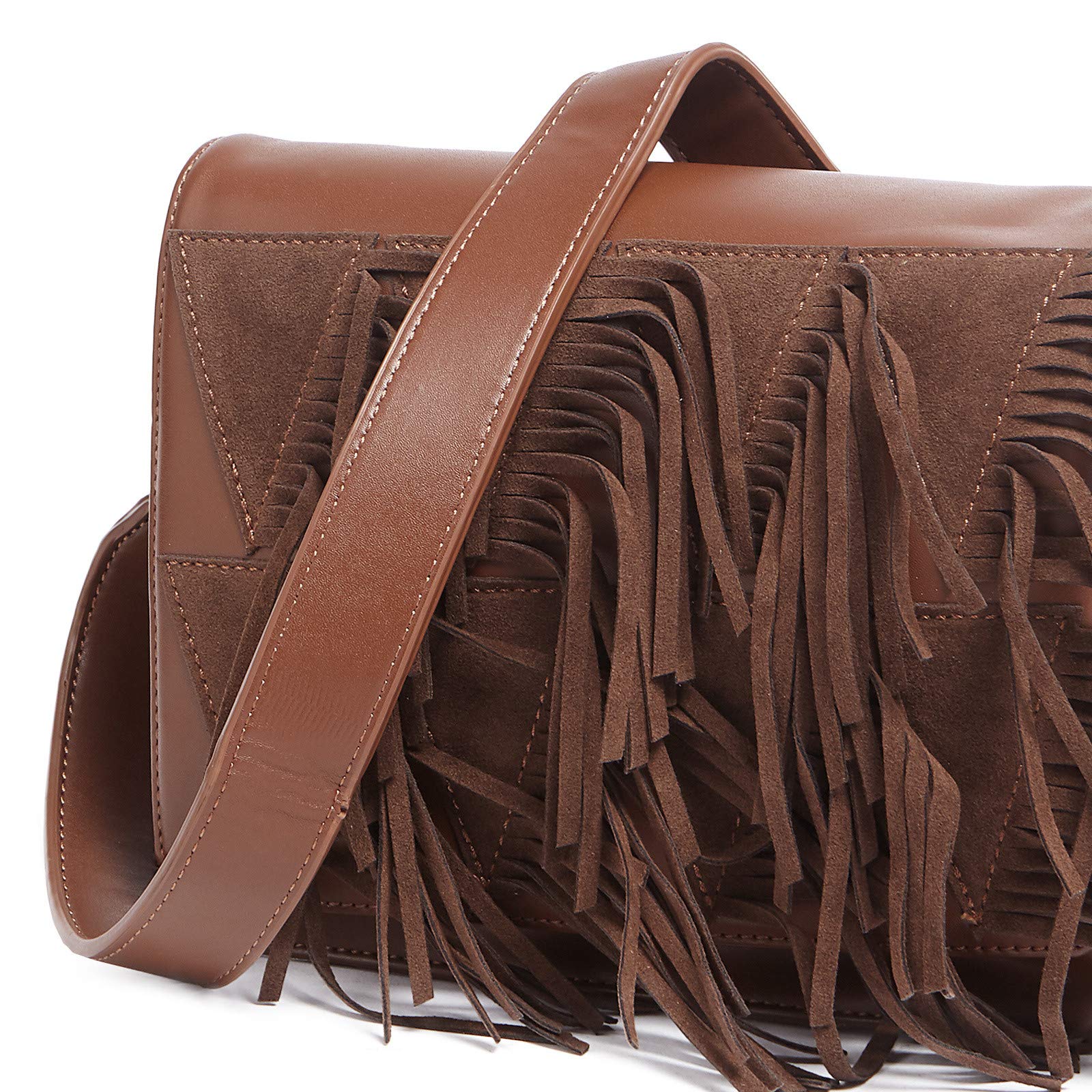 Stylish Tan Medium Fringe Shoulder Bag for Women - Perfect for Casual Outings, Shopping & Travel
