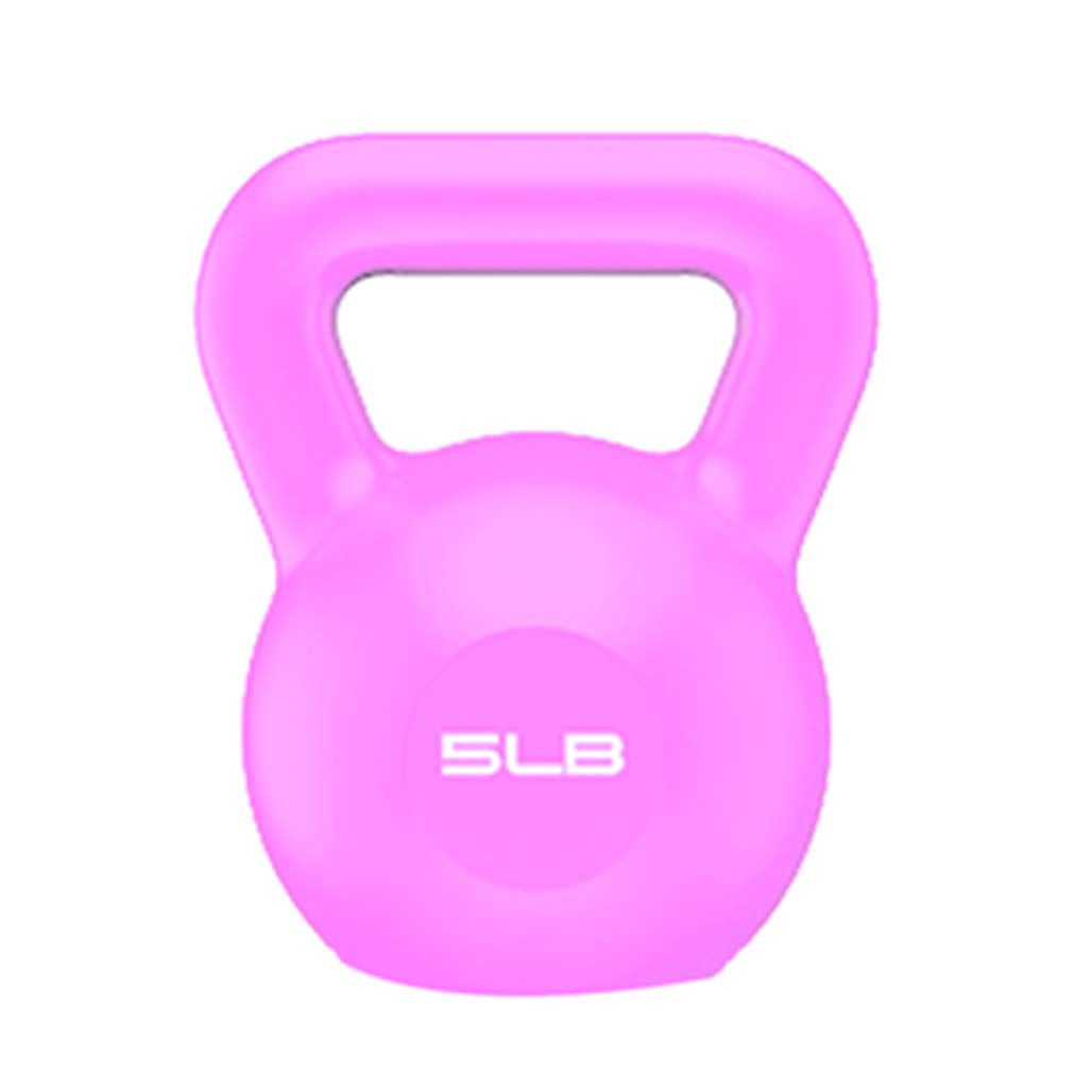 DPPAN 5lb Cast Iron Kettlebell - Pink Dumbbell for Weightlifting, Bodybuilding & Home Gym Workouts | Perfect for Strength Training, CrossFit, HIIT & Fat Burning Exercises