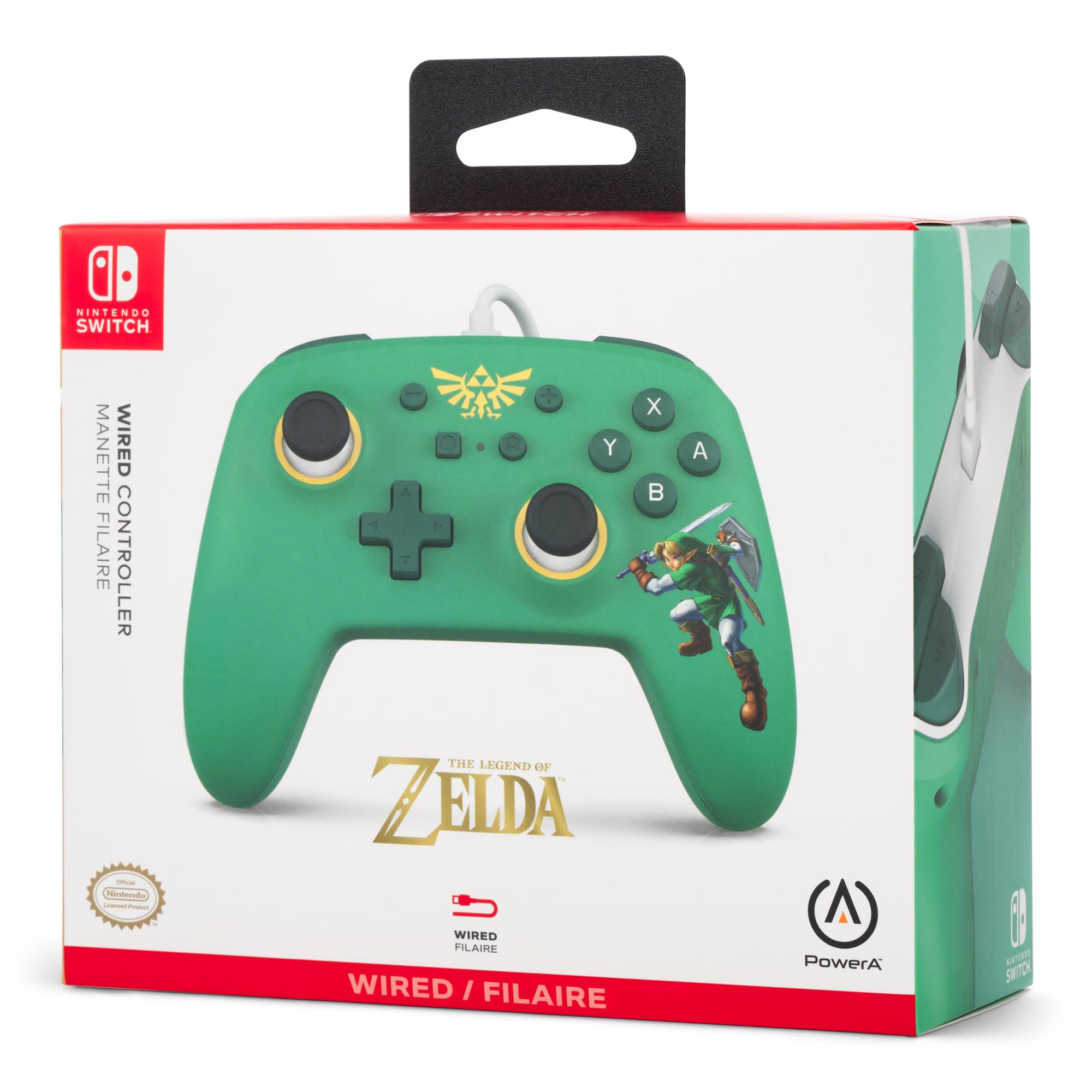 PowerA Wired Controller for Nintendo Switch - Hyrule Defender, Officially Licensed Gamepad with Ergonomic Design for Comfortable Gaming - Perfect for Zelda Fans and Long Gaming Sessions