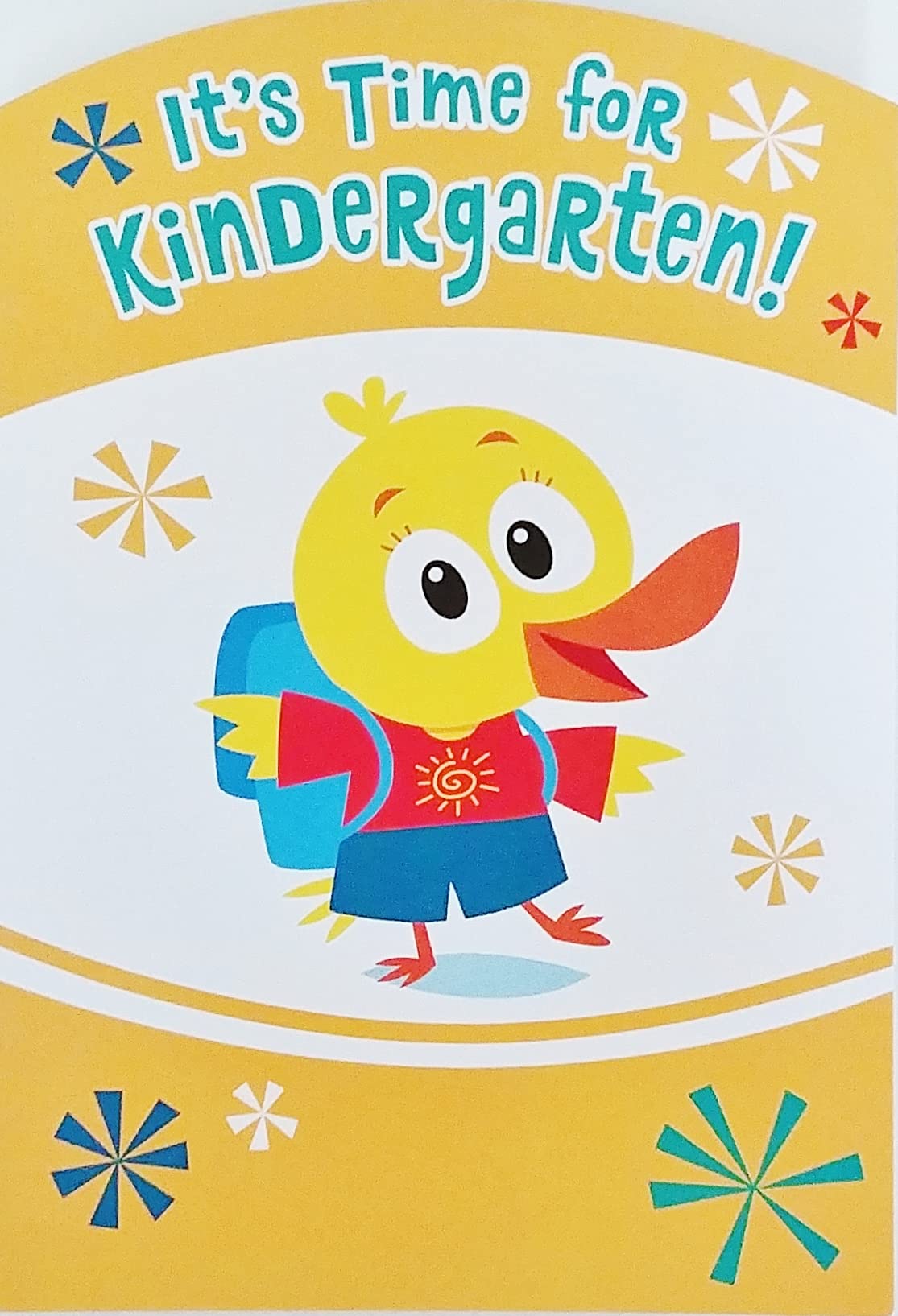 Kindergarten Greeting Card - Cute Back to School Card for Kids | First Day of School, Teacher Gift, Classroom Celebration