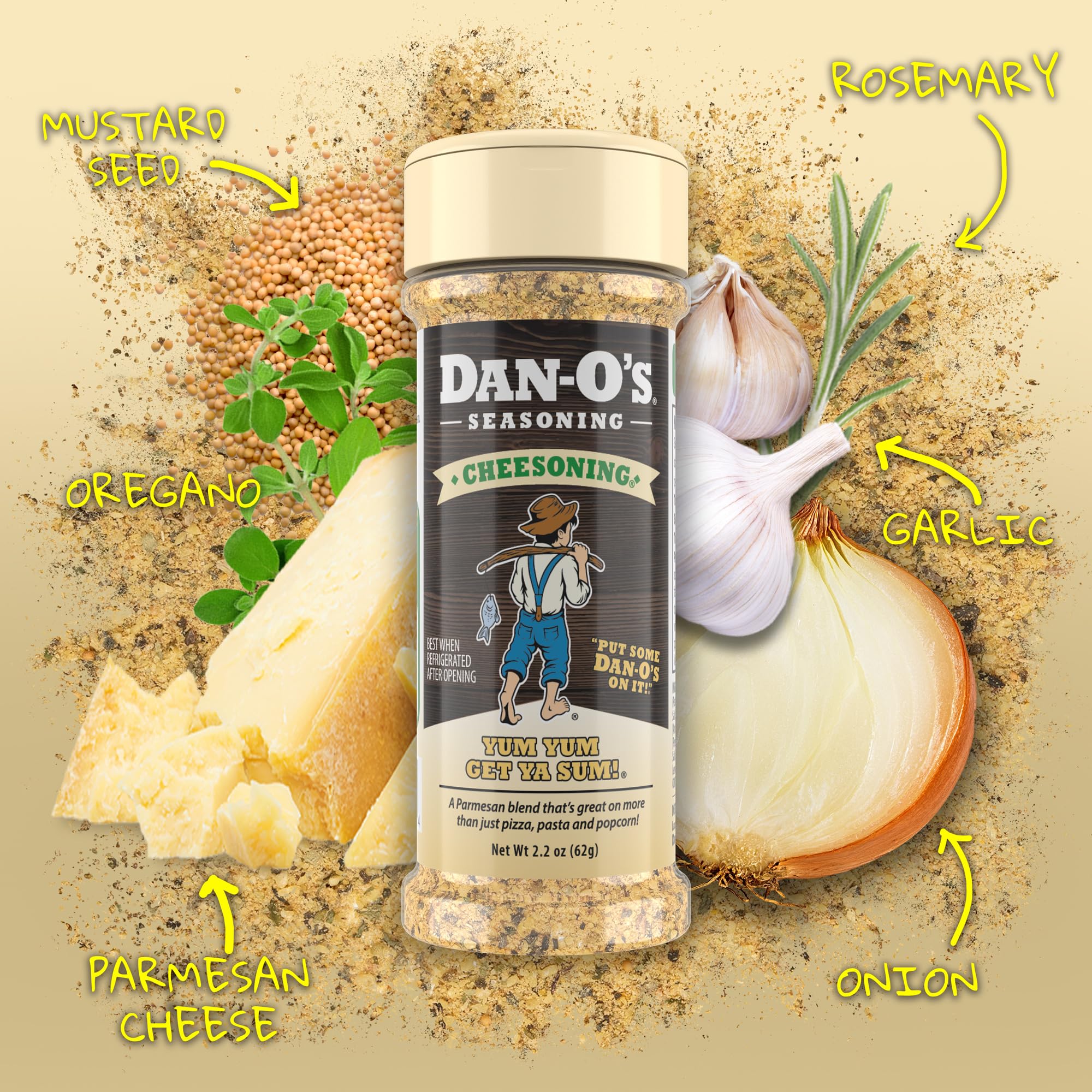 Dan-O's Cheesoning Seasoning - Italian Blend All-Purpose Seasoning for Pasta, Pizza, Popcorn, Meats & Veggies | Sugar-Free, Zero Calorie Cooking Spice | Online Exclusive 2-Pack (2.2oz Each) | Perfect for Home Cooking, Snacks & Meal Prep