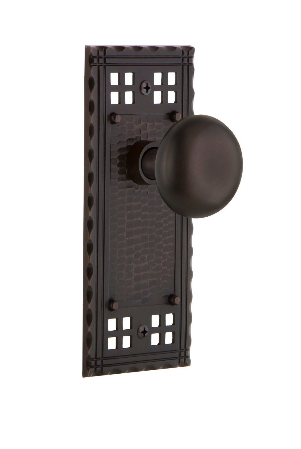 Vintage Bronze New York Door Knob - Nostalgic Warehouse Craftsman Style Passage Door Handle - Classic Home Decor for Bedroom, Bathroom & Interior Doors