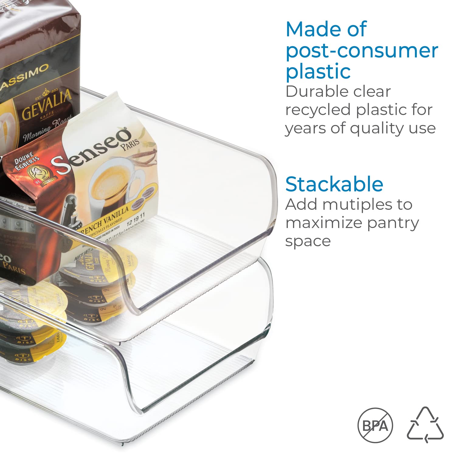 iDesign BPA-Free Plastic Storage Bin for Kitchen, Fridge, Freezer, Pantry & Cabinet Organization - Clear Linus Collection (11