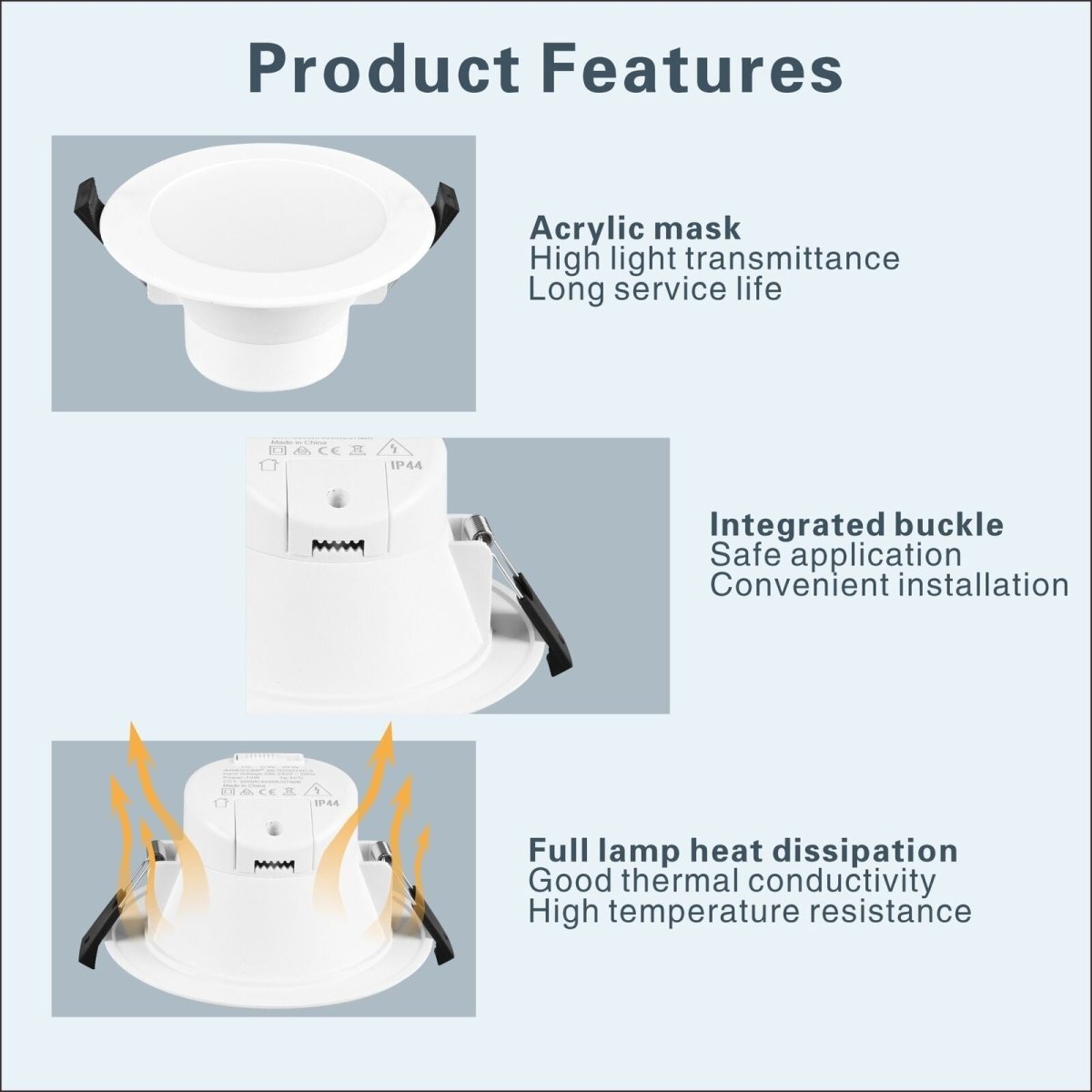 10-Pack 90mm LED Downlight Kit with Radar Sensor - 10W Non-Dimmable, 3 Color Temperature Options (3000K Warm White/4000K Cool White/6000K Daylight) - Perfect for Home, Office, and Commercial Lighting