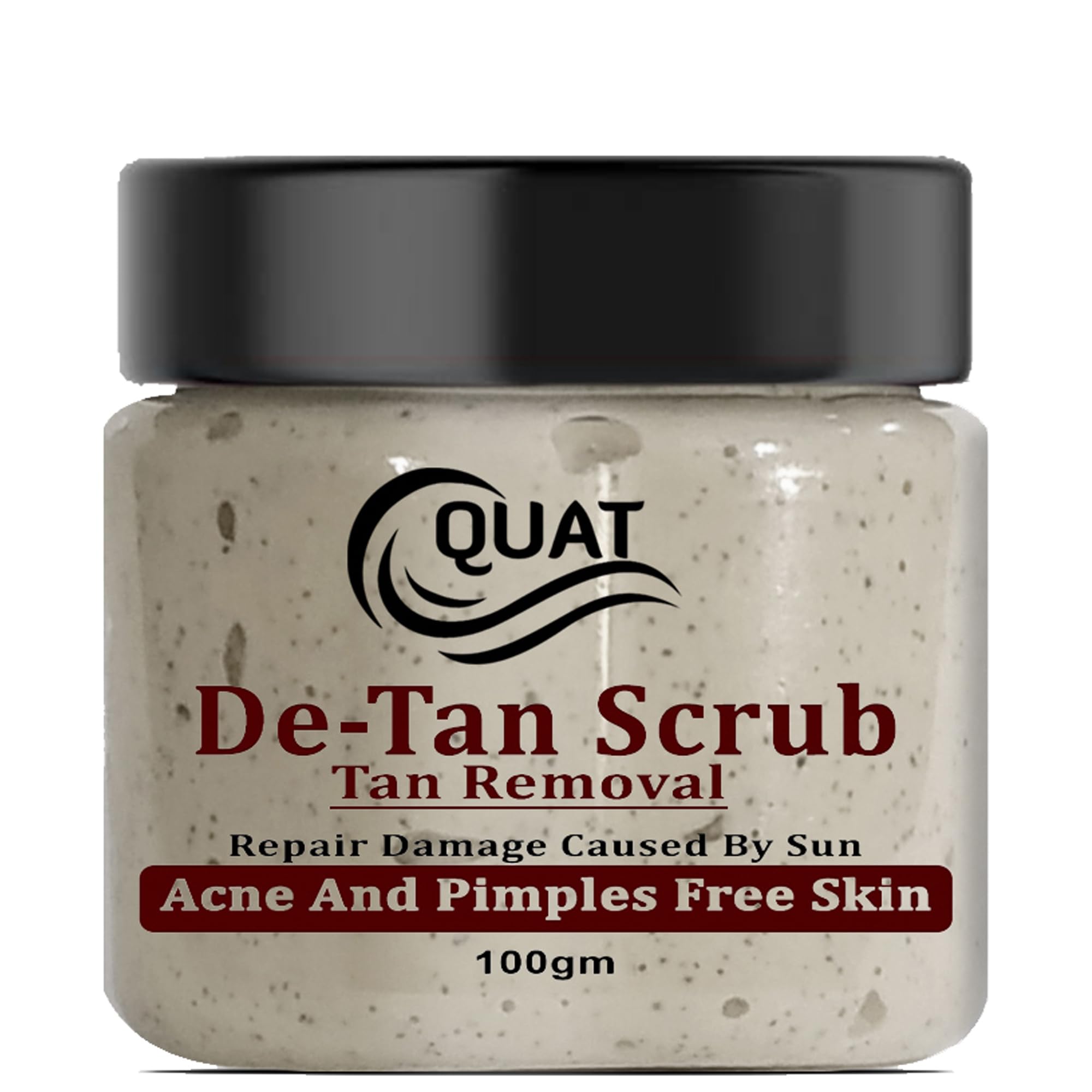 Quat De-Tan Face Scrub for Men & Women - 100g Natural Glow Exfoliator for Pimple-Free, Radiant Skin | Daily Skincare & Post-Sun Care Solution